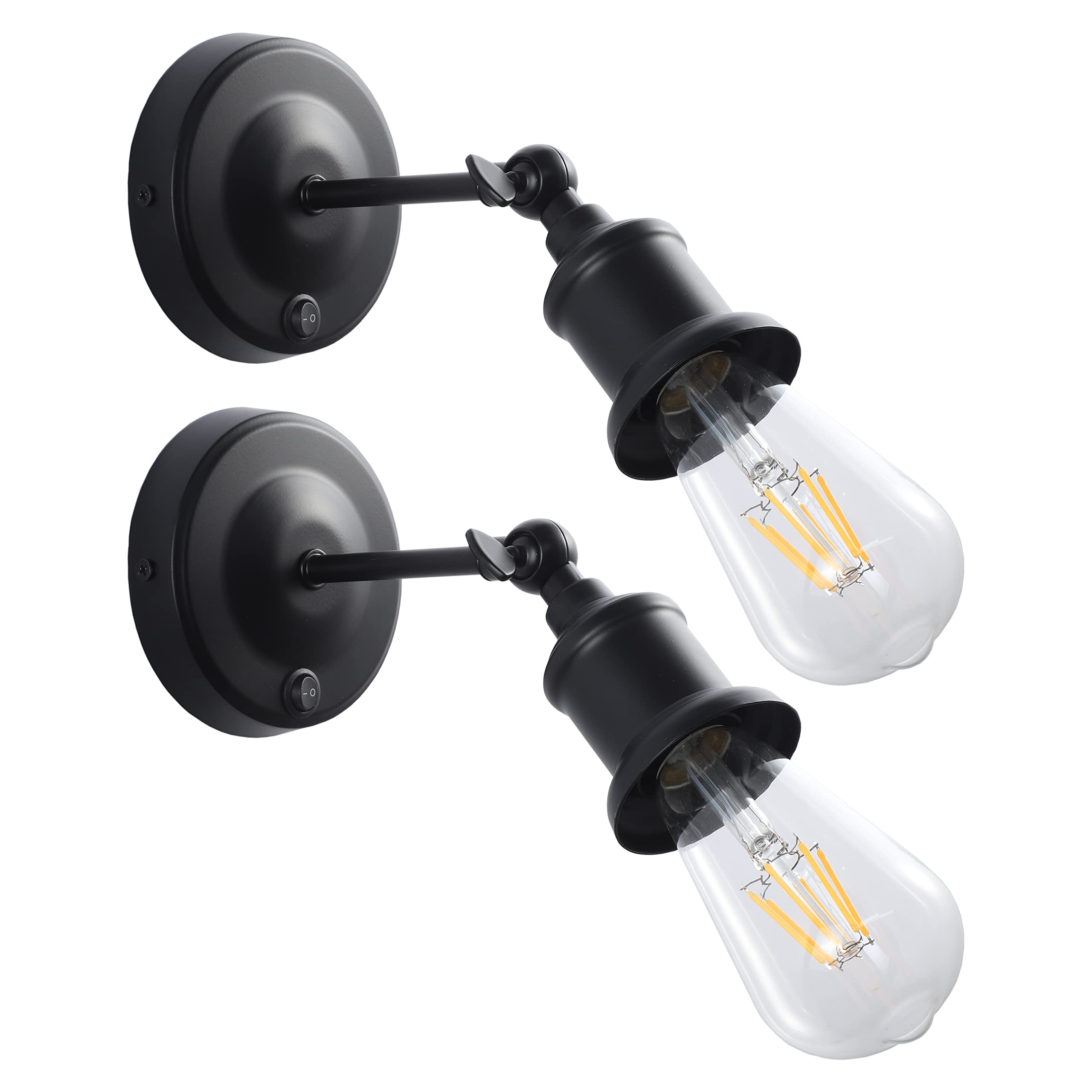 12V LED Wall Sconce Light Fixture with ON/Off Switch - Warm White Reading Lamp with Included E26 LED Bulb - Perfect for RV, Boat, Marine, Motorhome, Caravan & Home Bedroom Lighting