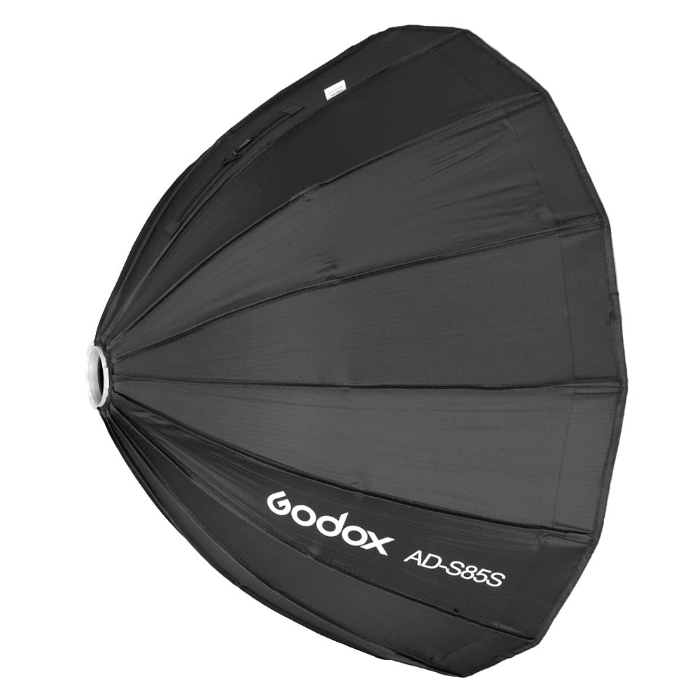 Godox AD S85S 85cm 16-Sided Parabolic Softbox with Silver Interior - Portable Photography Lighting Modifier for Studio & Outdoor Shoots