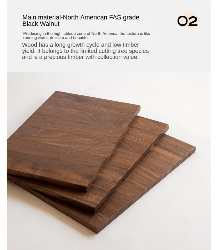 Premium Black Walnut Solid Wood Nightstand with Tempered Glass Top - Modern Bedside Table for Bedroom, Living Room, or Office Use