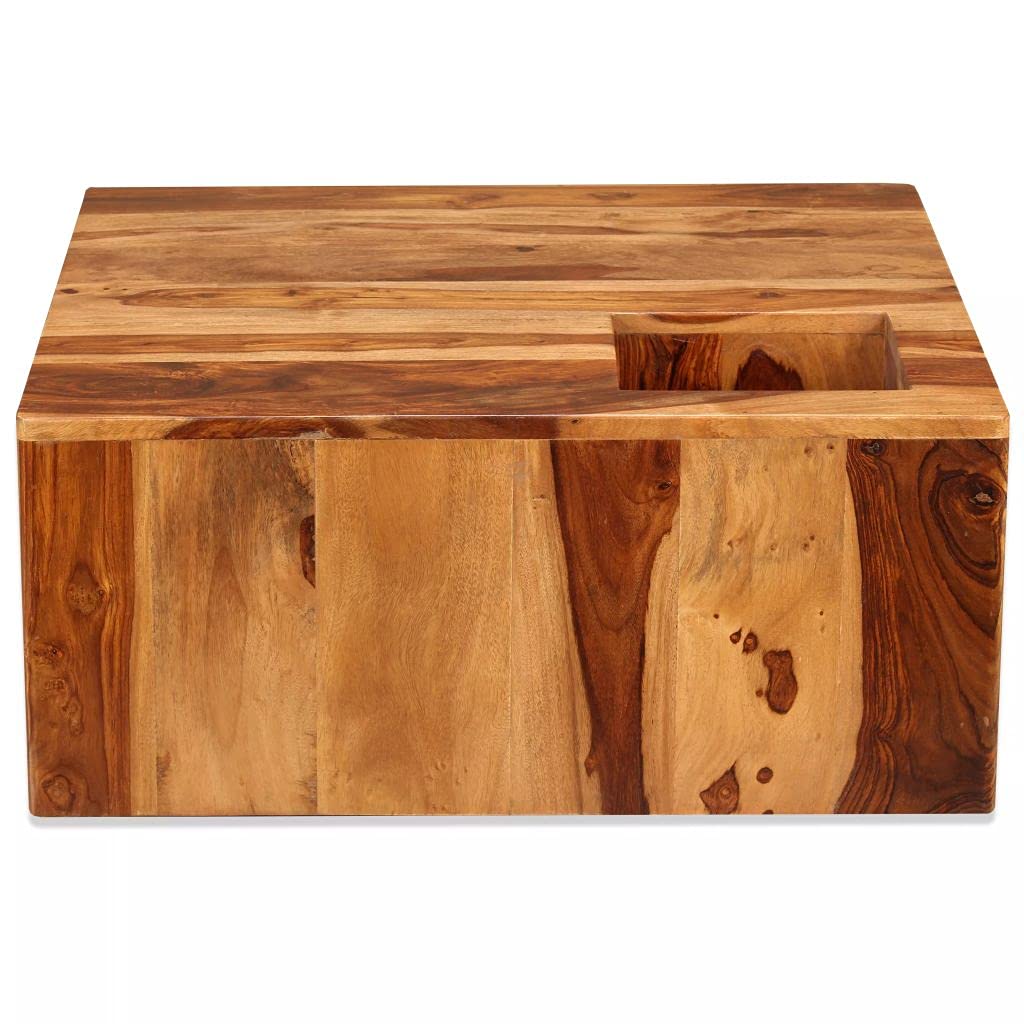Solid Sheesham Wood Square Coffee Table - 27.6
