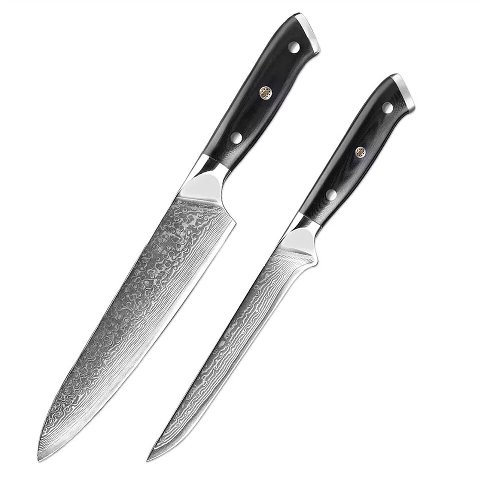 7-Piece Japanese Damascus Steel Chef Knife Set with Acacia Wood Block - Professional Kitchen Knives for Cooking, Slicing & Food Prep - Perfect for Home Chefs & Culinary Enthusiasts (Sky Blue)