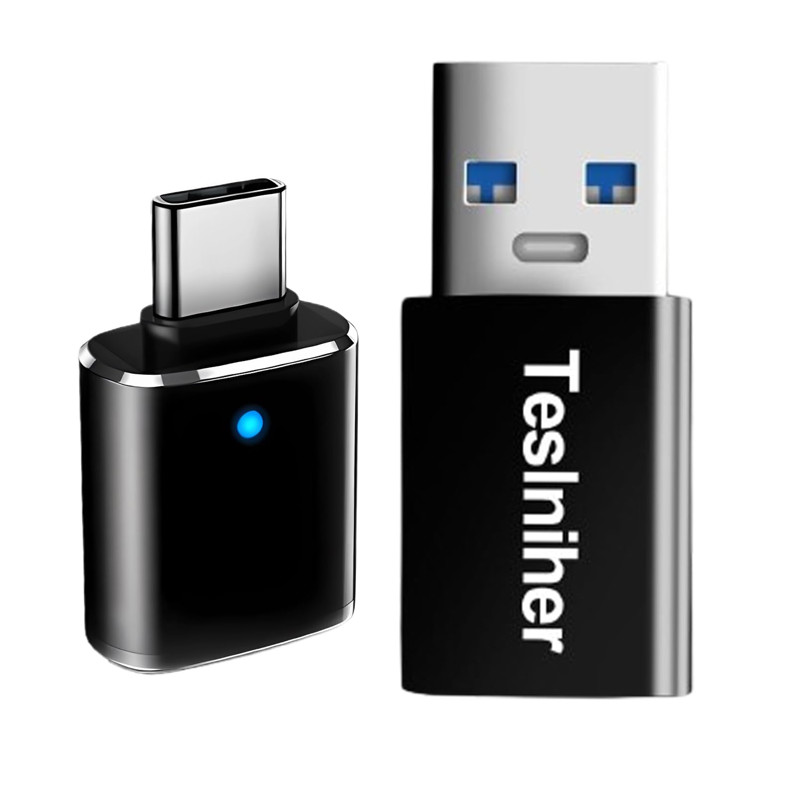 Teslniher USB C to USB Adapter 2 Pack - USB 3.0 OTG Adapter, SuperSpeed Data Transfer for PC, Phone, iPad, Laptop & MacBook - Perfect for Travel, Office & Home Use