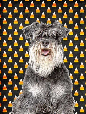 Halloween Candy Corn Schnauzer Dog Flag - Large Garden & Yard Decoration for Fall & Halloween Decor