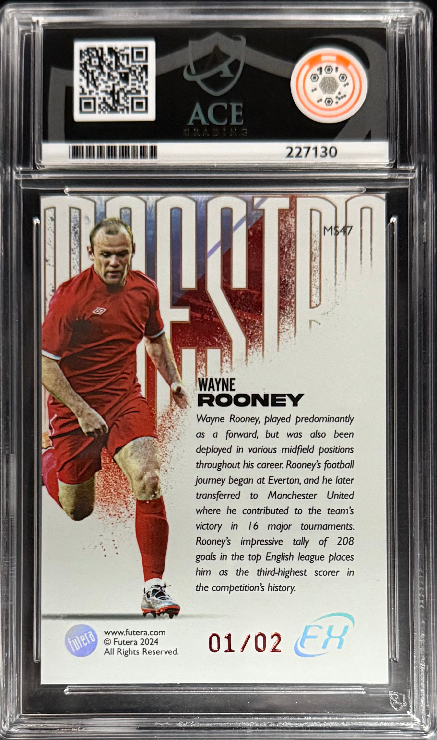 Rare Futera Wayne Rooney Maestro Parallel Card #2/2 - Futera World Football FX 2024 ACE10 - Perfect for Soccer Memorabilia Collectors & Investment