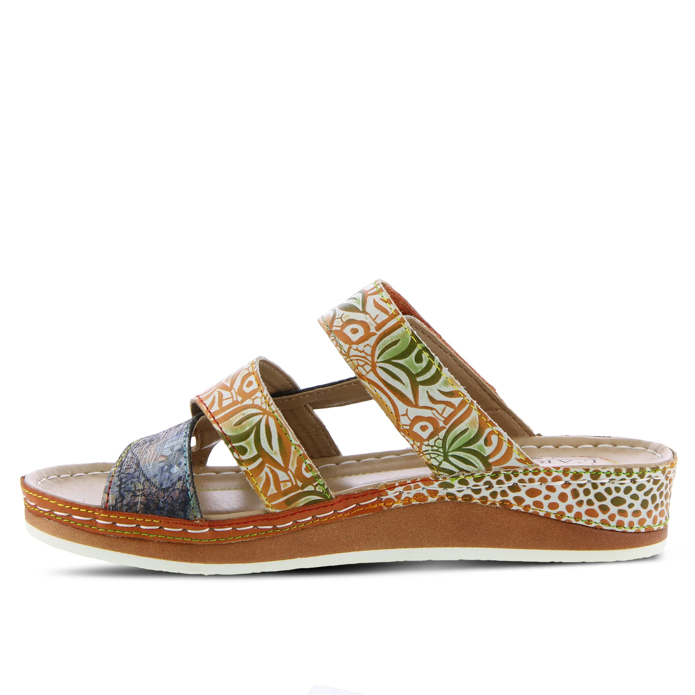 Spring Step L'Artiste Women's Caiman Embossed Leather Slide Sandals - Comfortable House Slippers for Indoor/Outdoor Wear, Perfect for Poolside, Beach & Lounging