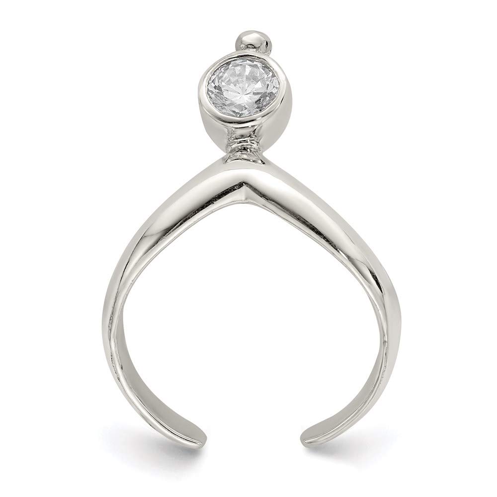 925 Sterling Silver Cubic Zirconia Dangle Toe Ring for Women - Elegant Foot Jewelry Gift for Her - Perfect for Beach, Summer & Pedicure Occasions