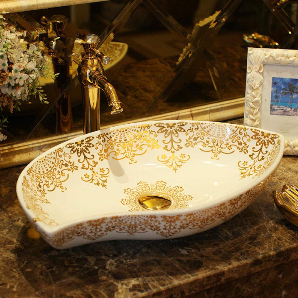Oval Ceramic Countertop Bathroom Sink - Retro Porcelain Above Counter Basin for Modern & Vintage Bathrooms, Perfect for Vanity, Powder Room, and Guest Bath Decor