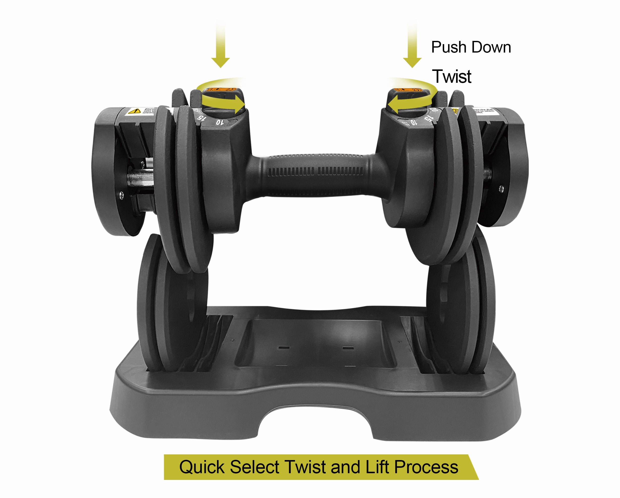 PRCTZ 5-25lb Adjustable Dumbbell Set with Stand - Quick Select Weight System for Home Gym, Strength Training & Full Body Workouts
