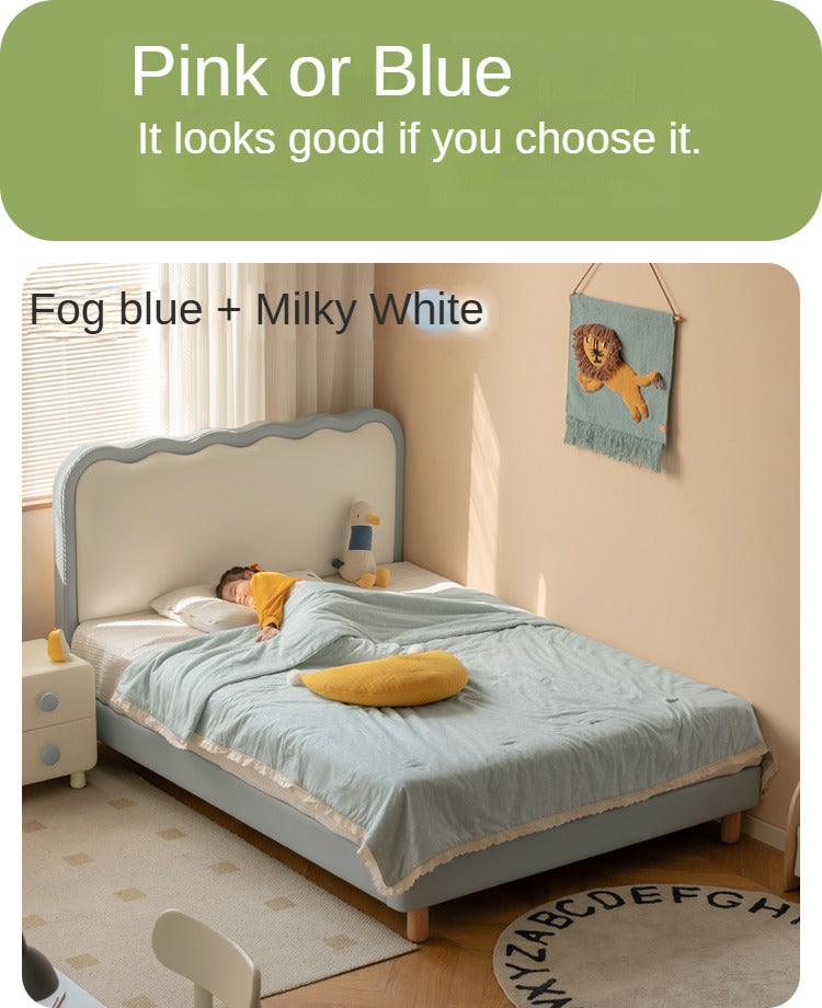 Organic Leather Kids Soft Bed - Comfortable & Durable Toddler Bed for Boys & Girls | Perfect for Nursery, Bedroom & Playroom