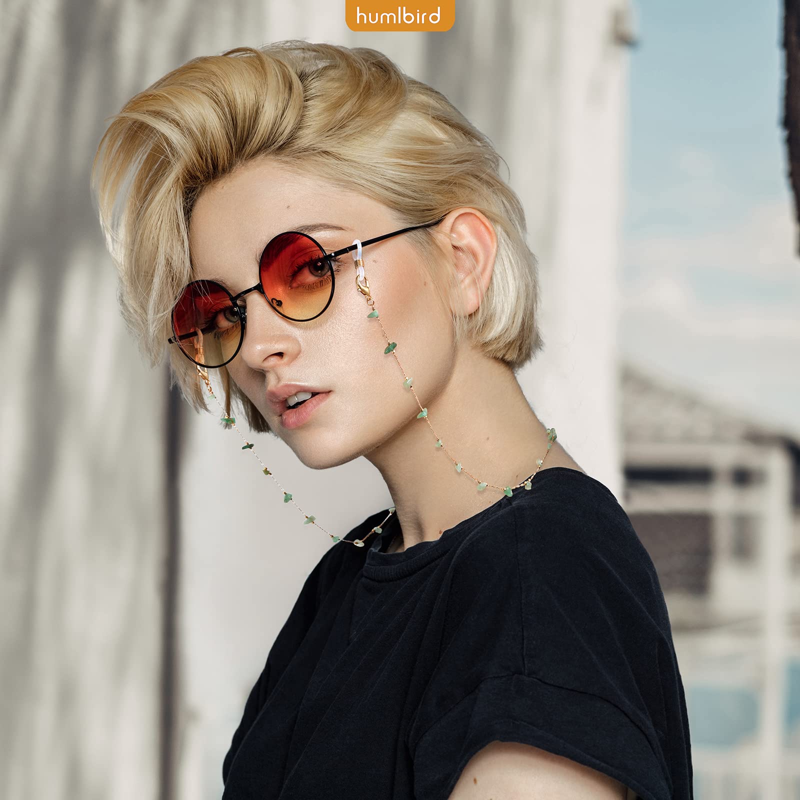 Stylish Women's Eyeglass Chain with Natural Crystal - Adjustable Mask Lanyard & Glasses Holder Strap - Perfect for Reading, Work, and Outdoor Activities
