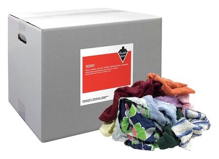 Premium Terry Cloth Rags - 25lb Bulk Box (Assorted Colors) - Ideal for Cleaning, Polishing & Automotive Detailing