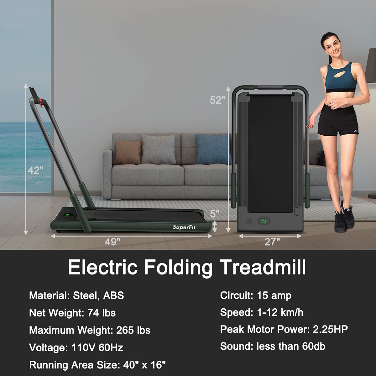 GYMAX Foldable Under Desk Treadmill with LED Display & Remote Control - Portable Walking Pad for Home Office, Small Space Workouts & Compact Home Gym - Perfect for Standing Desks, Apartment Fitness & Indoor Walking Exercise