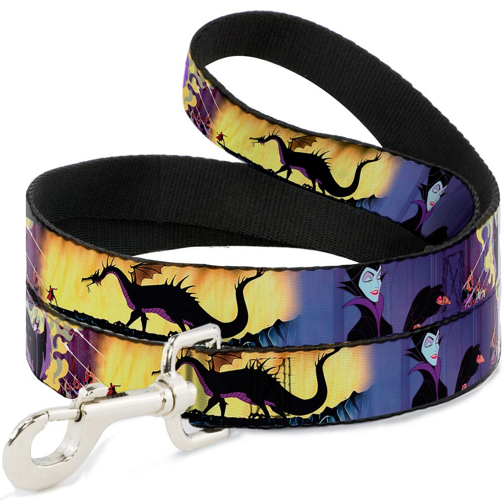 Buckle-Down 6FT x 1IN Maleficent Poses Dog Leash - Durable Pet Walking Lead for Medium to Large Dogs - Perfect for Daily Walks, Hiking & Outdoor Adventures