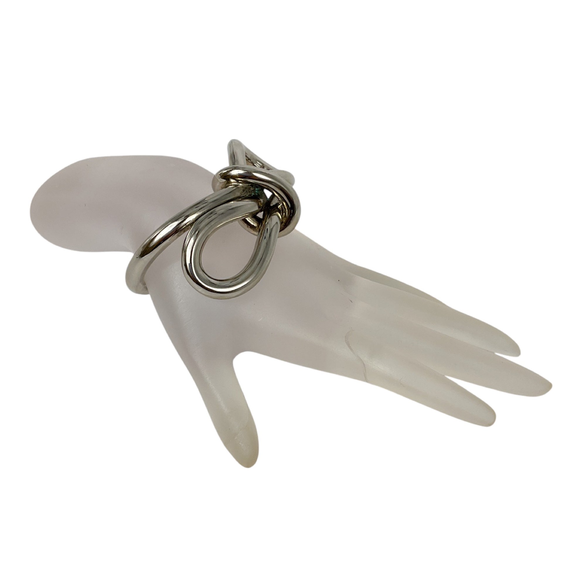 Balenciaga Silver Bow Tie Knot Cuff Bracelet for Women | Fall Winter 2013 Fashion Jewelry | Perfect for Parties, Weddings & Evening Events