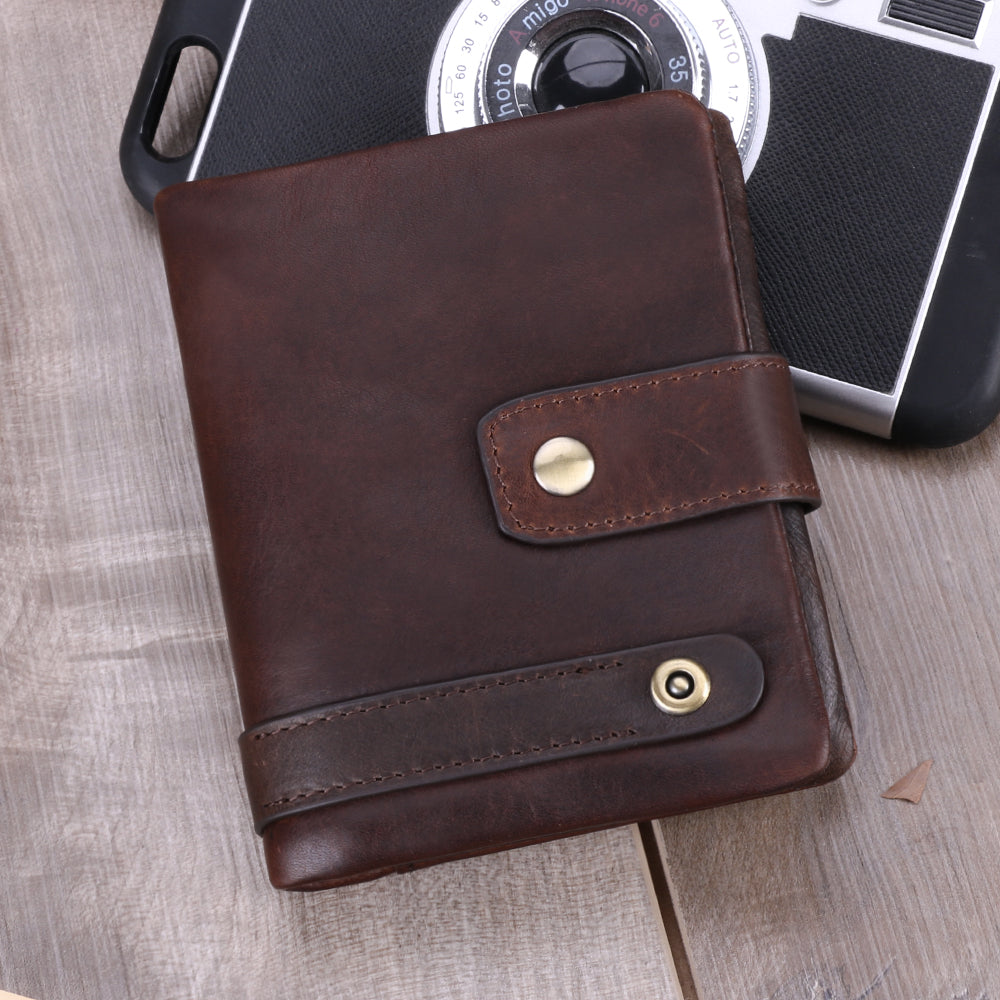 Personalized RFID Blocking Leather Bifold Wallet for Men - Slim Minimalist Design with ID Window & Card Slots - Perfect for Everyday Carry, Travel & Business Use