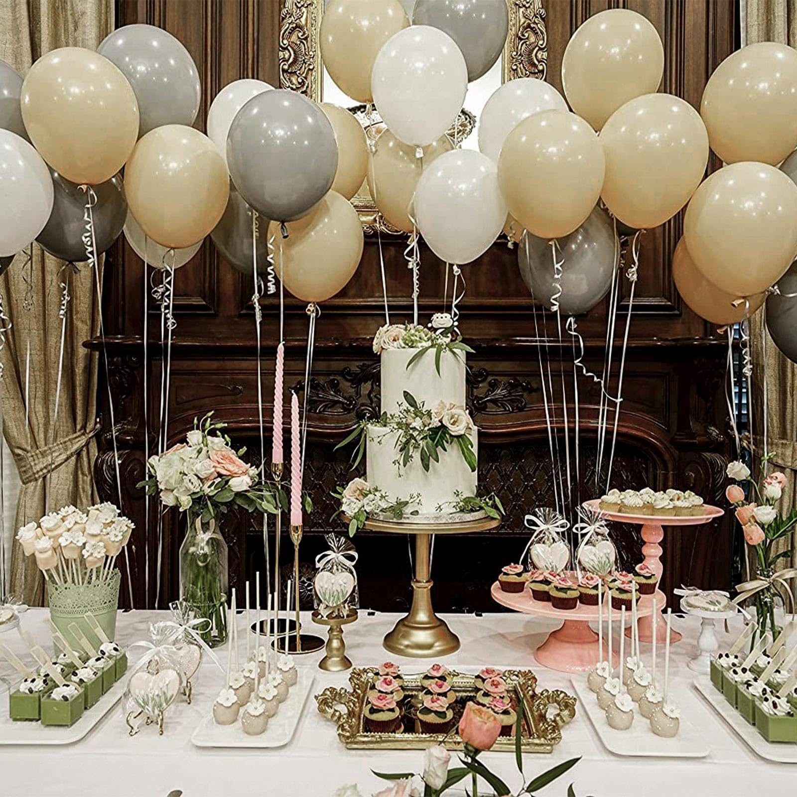 50 Pack 12 Inch Latte Brown Balloons - Boho Party Decorations for Garland & Arch, Neutral Birthday Party Supplies | Perfect for Wedding, Baby Shower & Home Decor