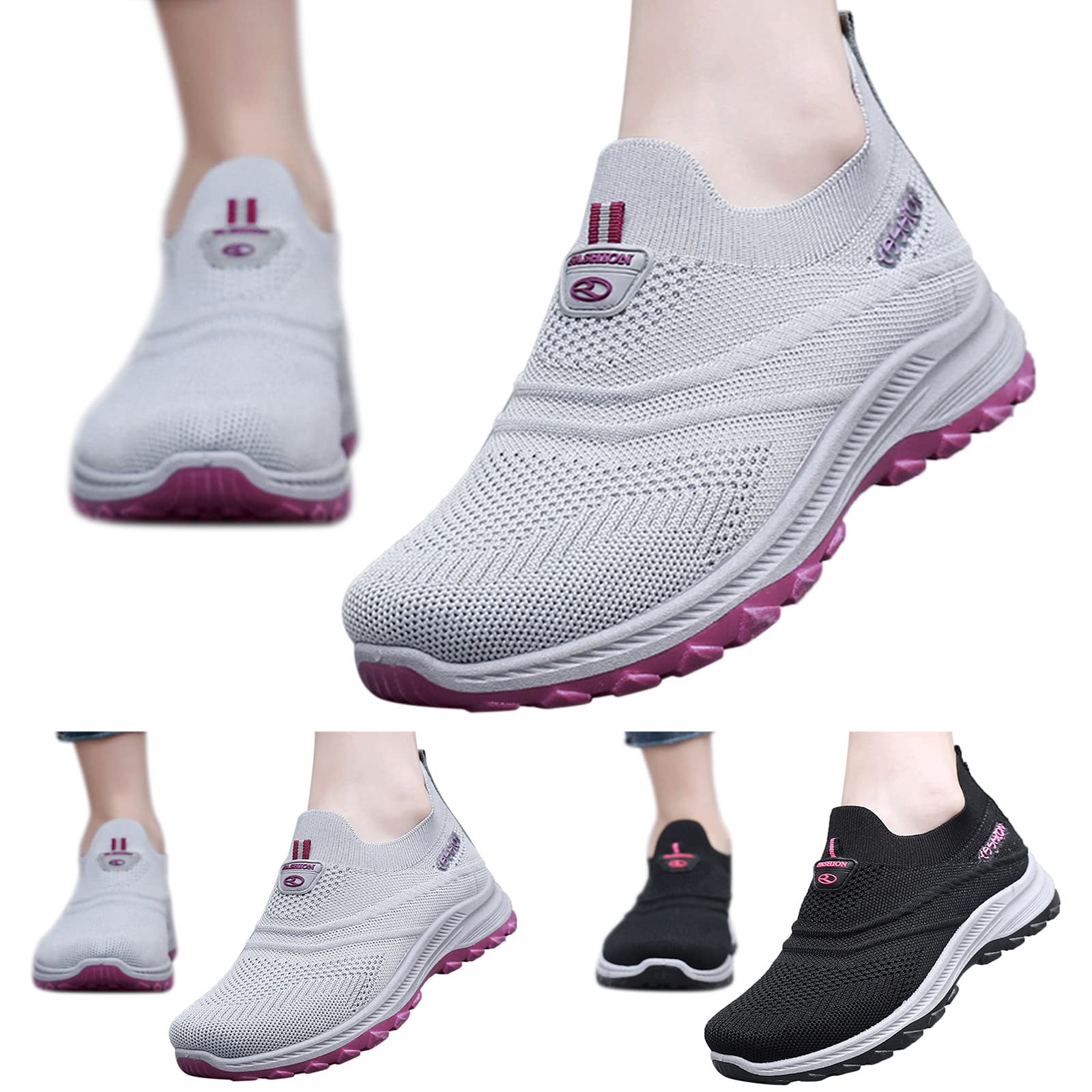 Women's Black Running Shoes - Lightweight Comfortable Trainers for Walking, Jogging & Gym Workouts | Non-Slip Fashion Sneakers for Indoor/Outdoor Sports & Casual Wear