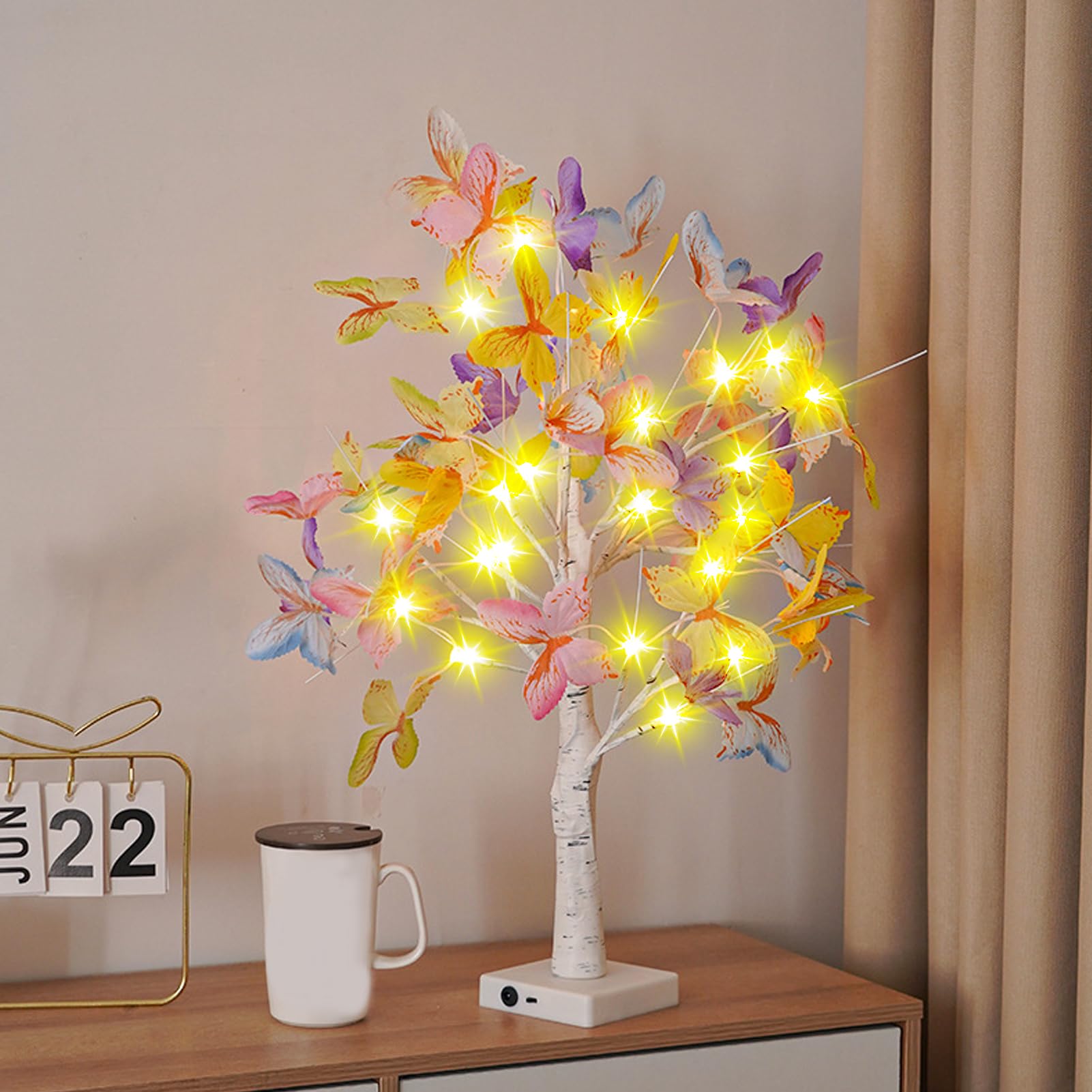 2 Pack LED Birch Tree Lights - Warm White Battery Powered Fairy Lights for Christmas, Wedding, Easter Decor - Indoor Tabletop Centerpiece for Home, Festival, Party Decorations