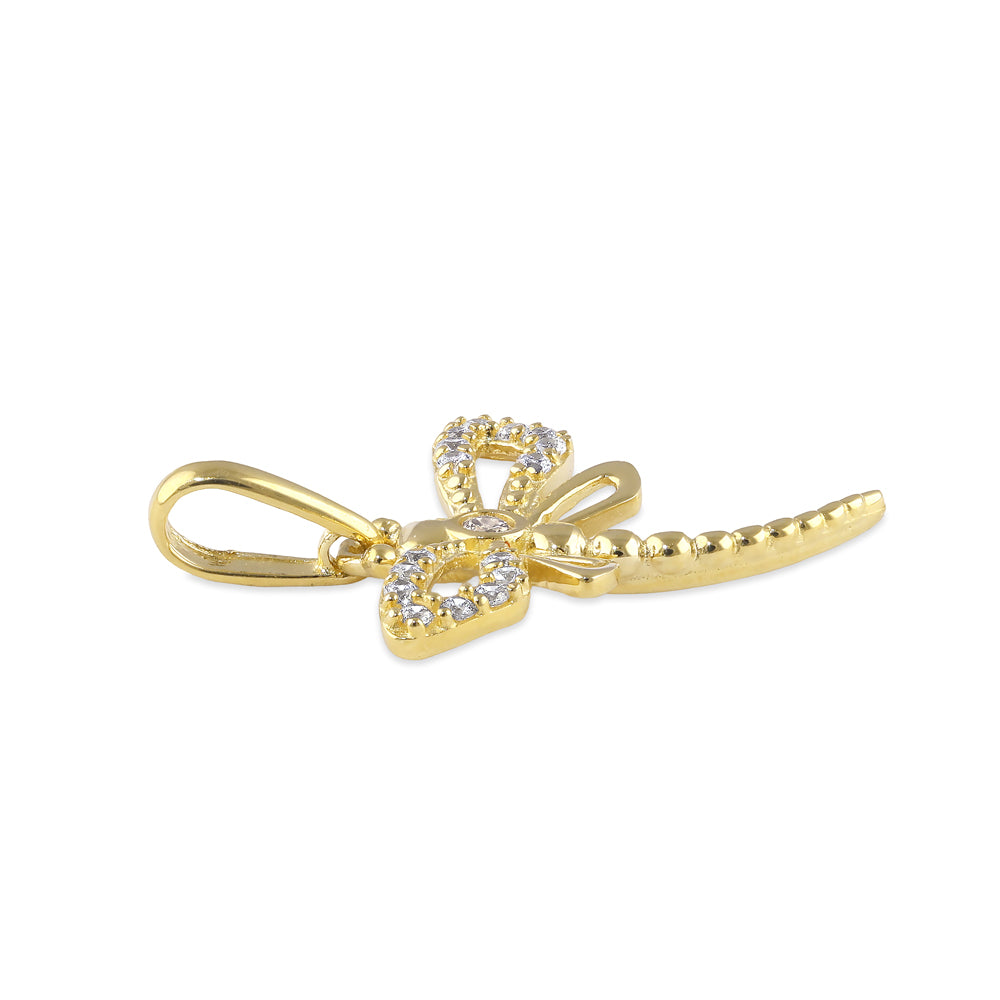 14K Solid Gold Elegant Dragonfly CZ Pendant Necklace - Dainty Jewelry Gift for Women, Perfect for Valentine's Day & Anniversary