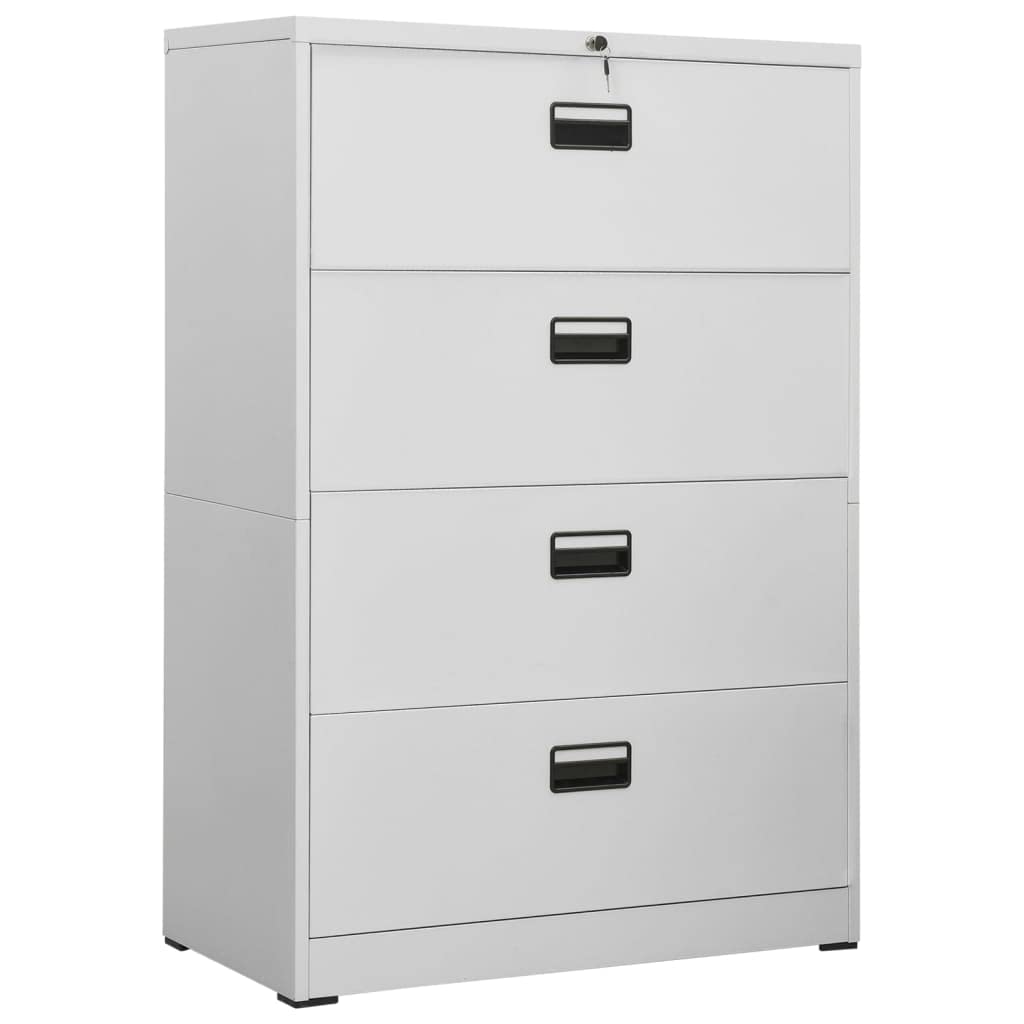 FAMIROSA 4-Drawer Steel Lateral File Cabinet with Lock - Letter/A4/Legal Size - 35.4