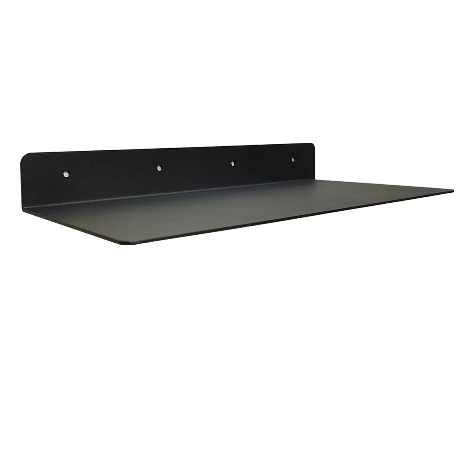 Linear Floating Shelf - Heavy Duty Wall Mounted Metal Shelves for Modern Farmhouse, Industrial & Living Room Decor | 8x16.5 Inch Black Steel Wall Shelf | Perfect for Displaying Books, Plants & Home Decor