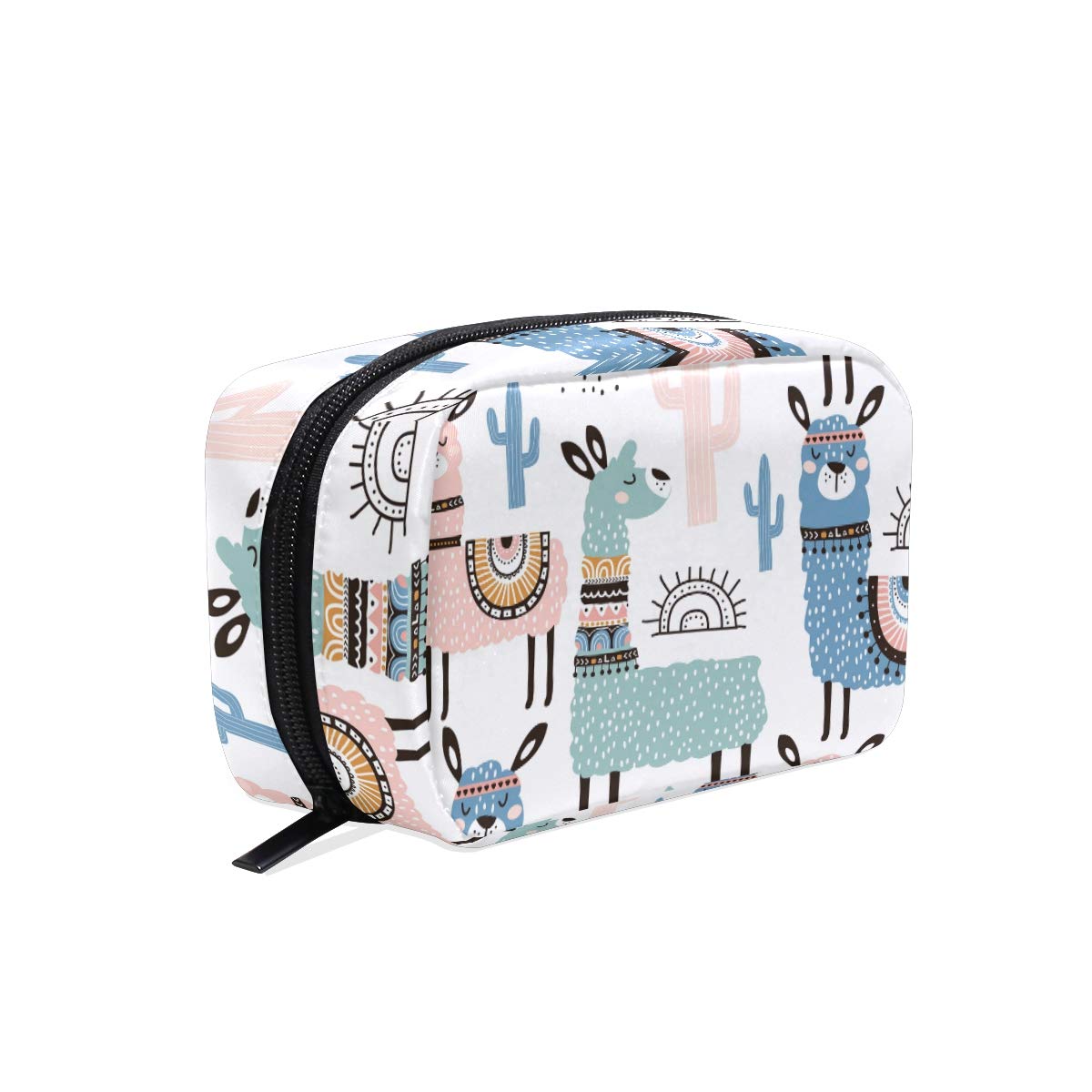 Qilmy Llama Cosmetic Bag - Waterproof Zippered Makeup Organizer for Women & Girls | Travel Toiletry Pouch, Brush Storage Case | Perfect for Travel, Gym, Beach & Daily Use