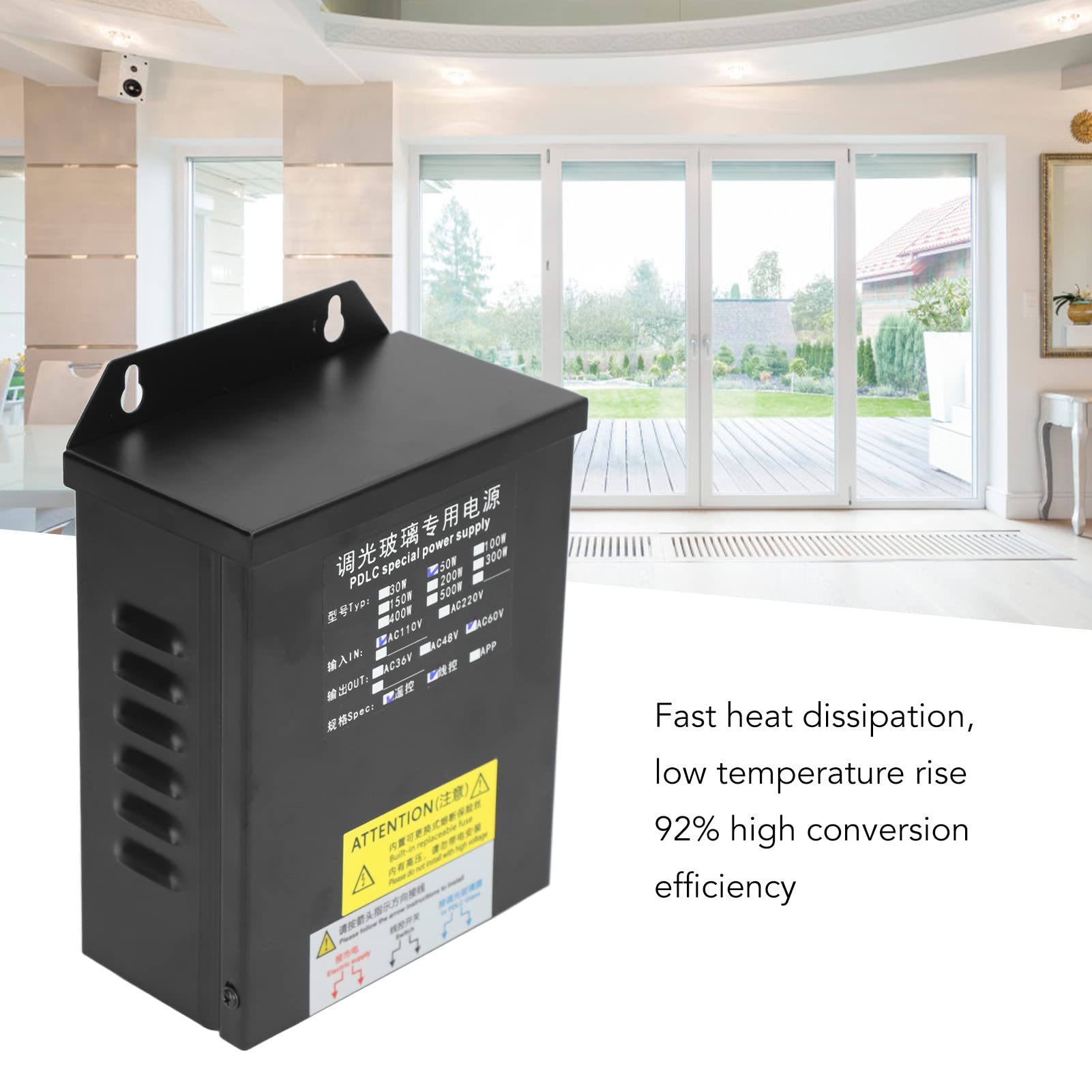 Mumusuki AC60V Switchable Glass Power Supply - Smart Transformer Adapter for PDLC Film, Projection Equipment & LED Strip Lights - Perfect for Home Theater, Smart Glass Windows & DIY Lighting Projects