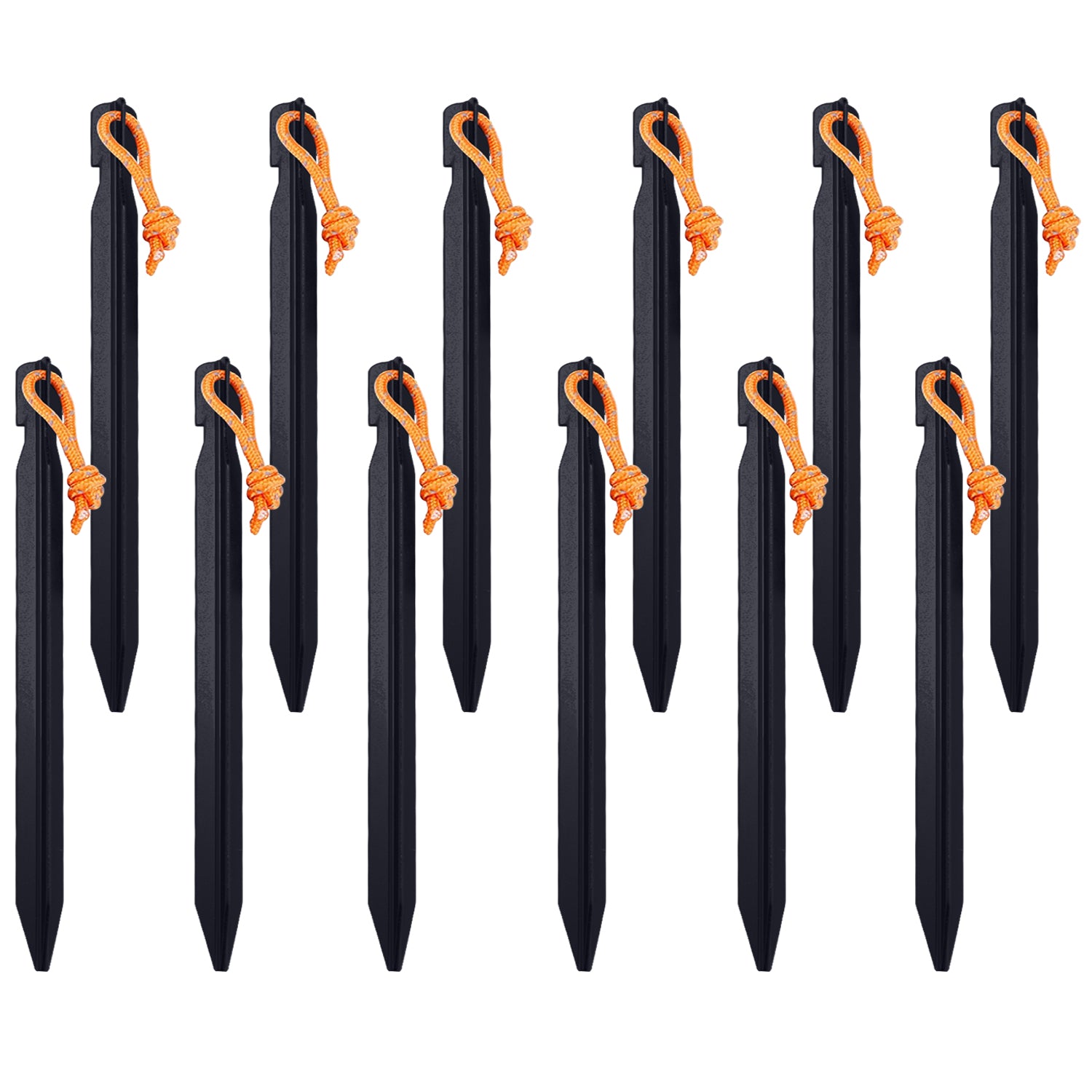 ABCCANOPY Heavy-Duty Aluminum Tent Stakes (12-Pack) – High-Strength Outdoor Camping & Backpacking Gear for Secure Shelter Setup