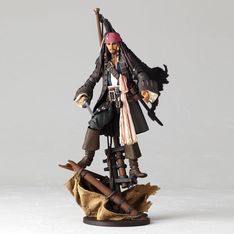 Amazing Yamaguchi Revoltech Action Figure - Pirates of the Caribbean Jack Sparrow (2023 Release) NR006 - Highly Poseable Collectible for Display & Photography