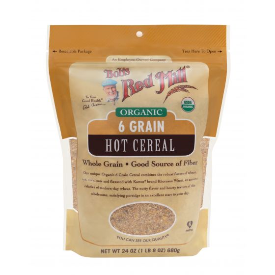 Bob's Red Mill Organic 6 Grain Hot Cereal - Whole Grain Breakfast Blend | Perfect for Healthy Morning Meals & Quick Energy Boost