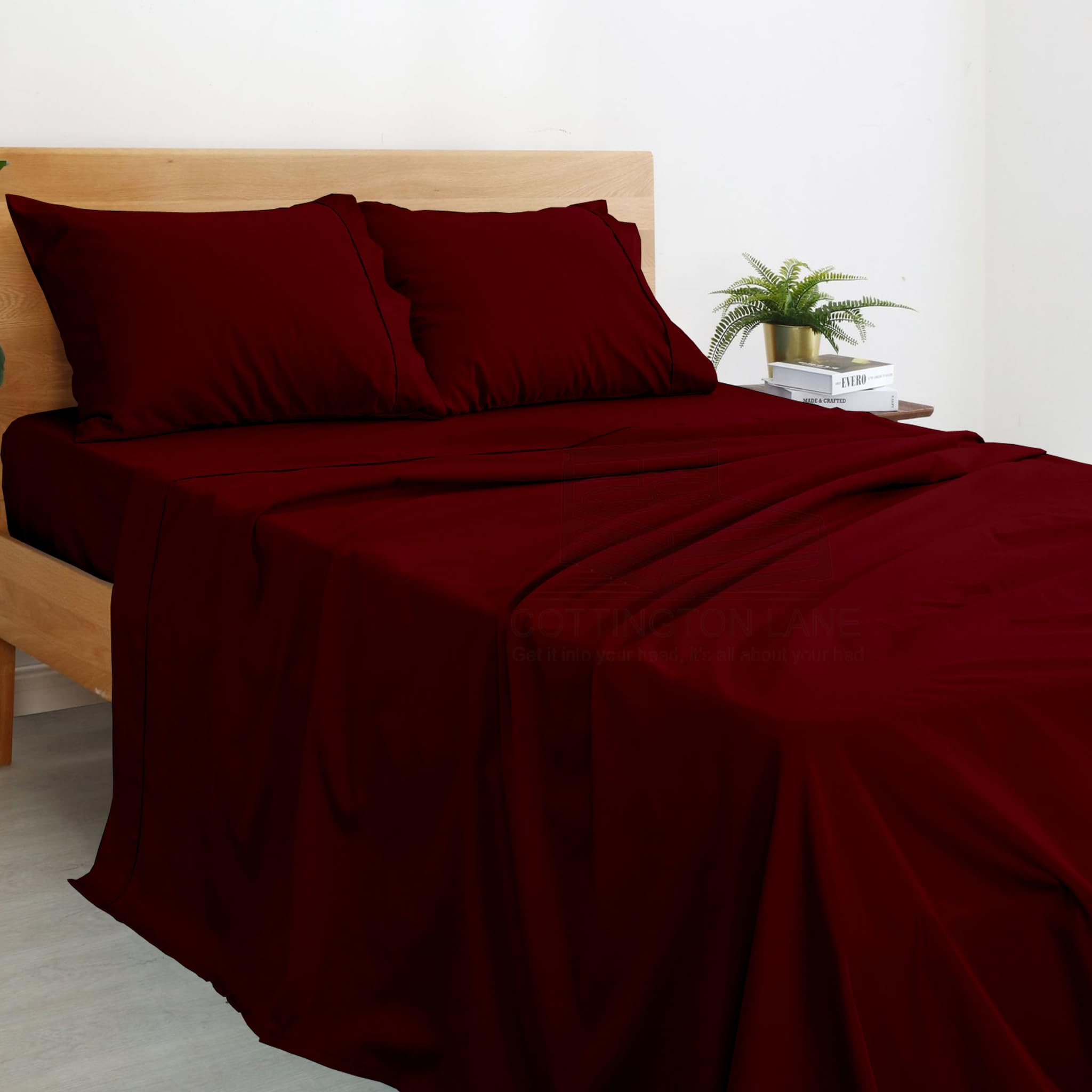 Premium 400 Thread Count Twin XL Cotton Sheets Set - 4 Piece Deep Pocket Bedding for 6
