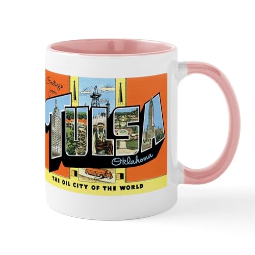 White/Pink Inside - Tulsa Oklahoma OK Mug