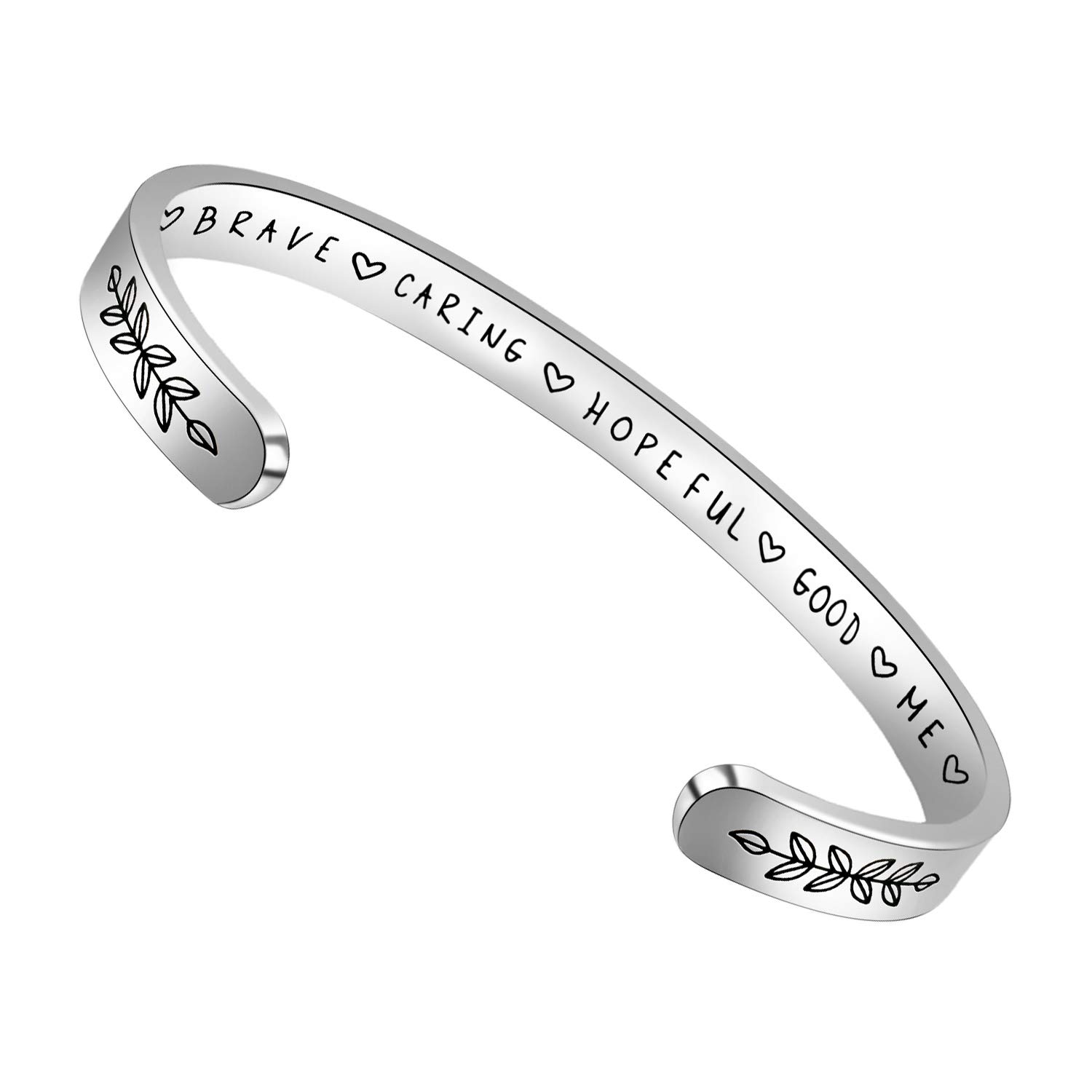 Btysun Inspirational Bracelets for Women - Motivational Cuff Bangle Jewelry, Personalized Mantra Gift for Her, Perfect for Mother's Day, Graduation, Birthday & Friendship - Ideal for Daily Wear, Special Occasions & Thoughtful Gifting