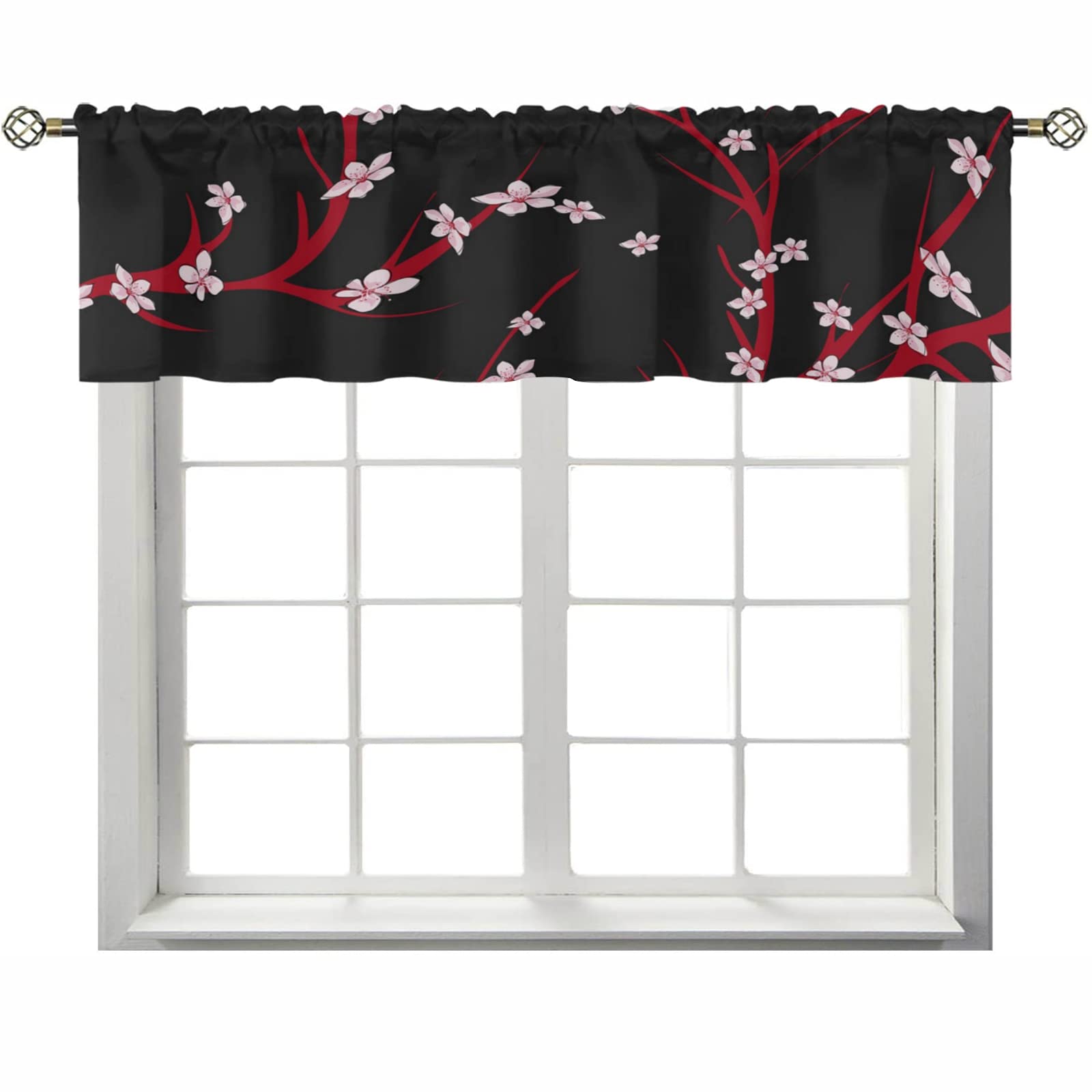 Premium Sakura Branch Kitchen Valance Curtains - 58