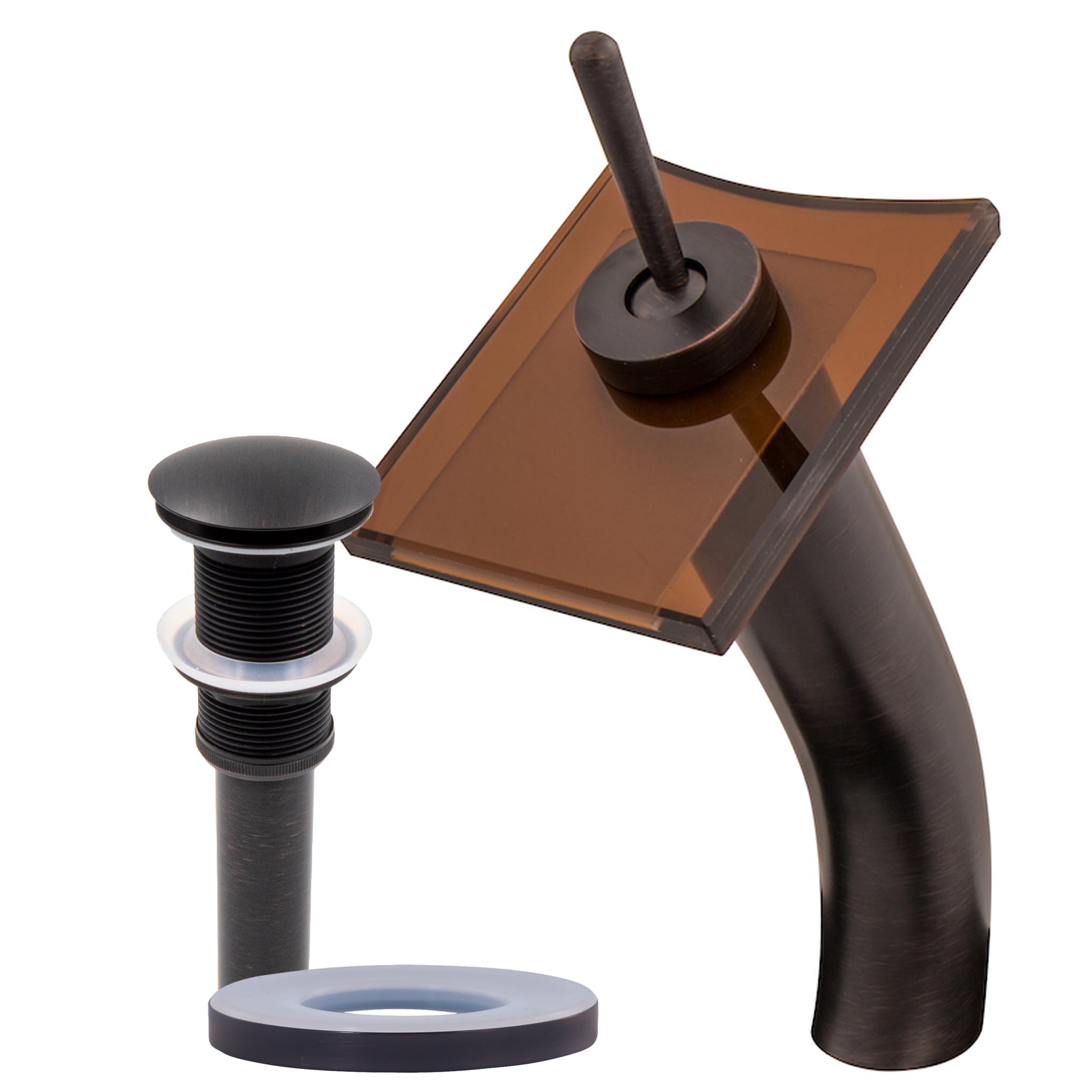 Novatto GF-011ORB-T-PUD Square Bathroom Faucet in Oil Rubbed Bronze Finish - Perfect for Modern Vanities and Powder Rooms