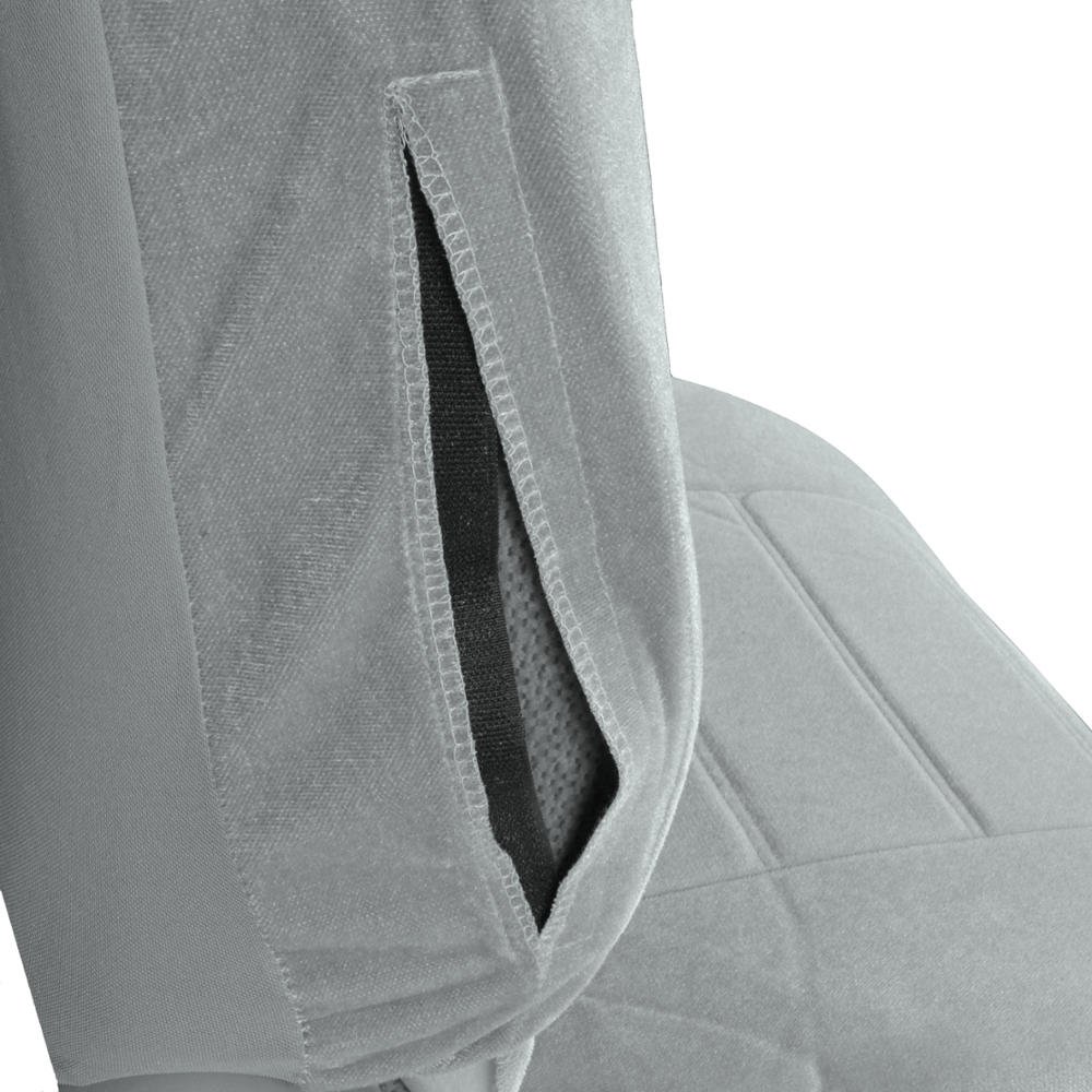 BDK Classics PolyVelour Seat Covers for Truck SUV Car - Large Gray - Premium Universal Fit Car Seat Protectors for Comfort & Style - Perfect for Road Trips, Daily Commutes & Off-Road Adventures