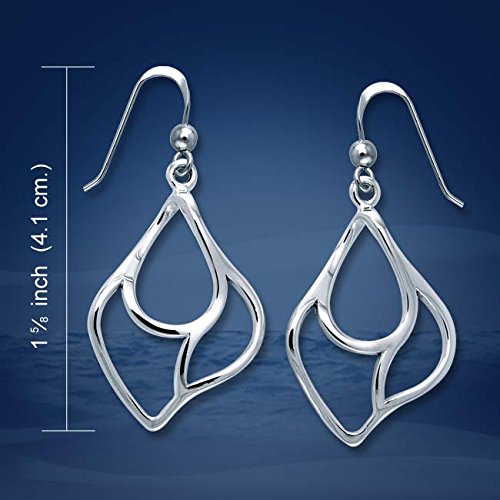 Contemporary Sterling Silver Curved Teardrop Dangle Earrings for Women - Elegant Everyday & Evening Wear Jewelry