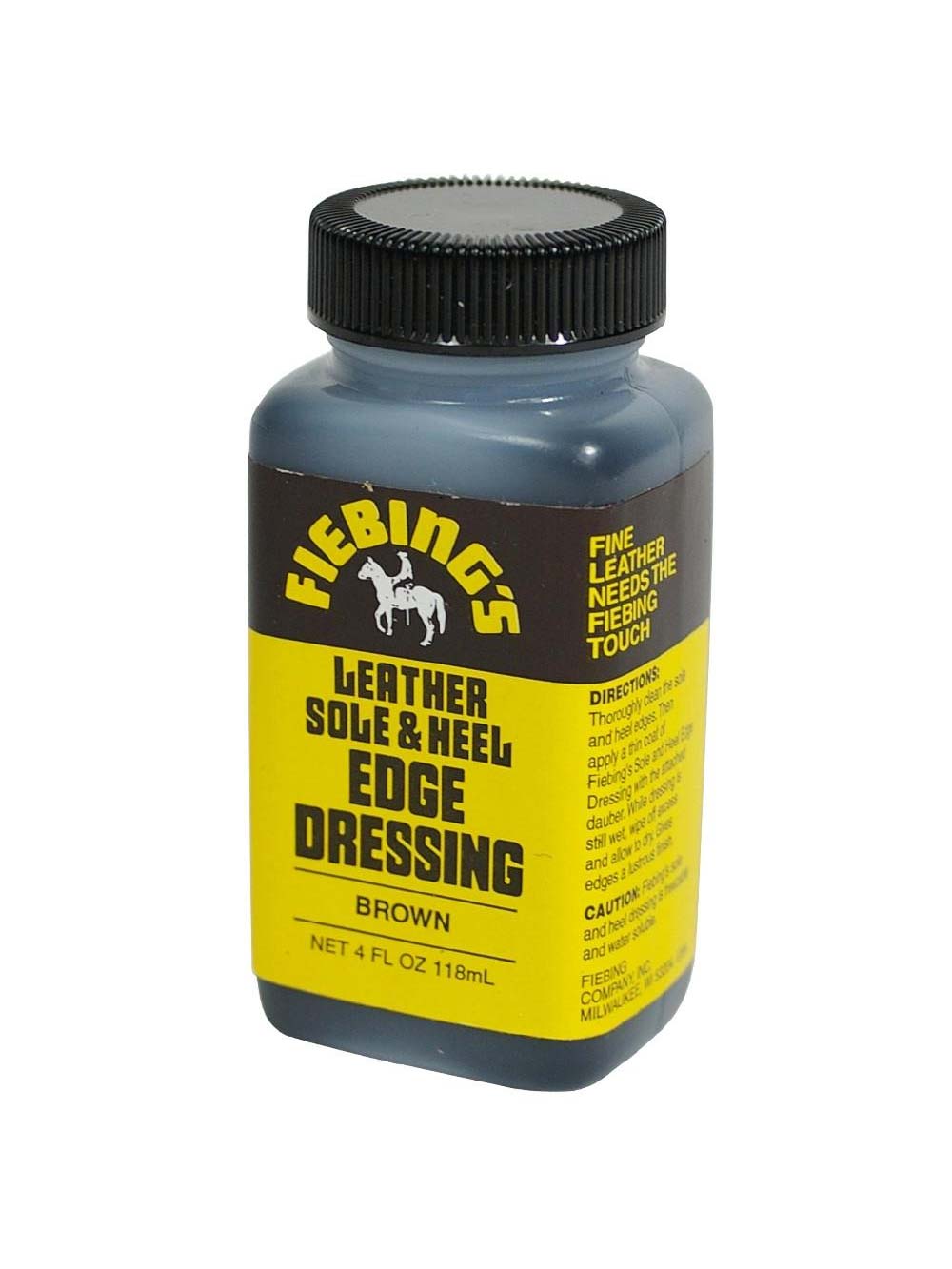 Fiebing's Leather Sole & Heel Edge Dressing 4oz - Premium Leather Shoe Care for Boots & Dress Shoes - Perfect for Professional Shine & Protection