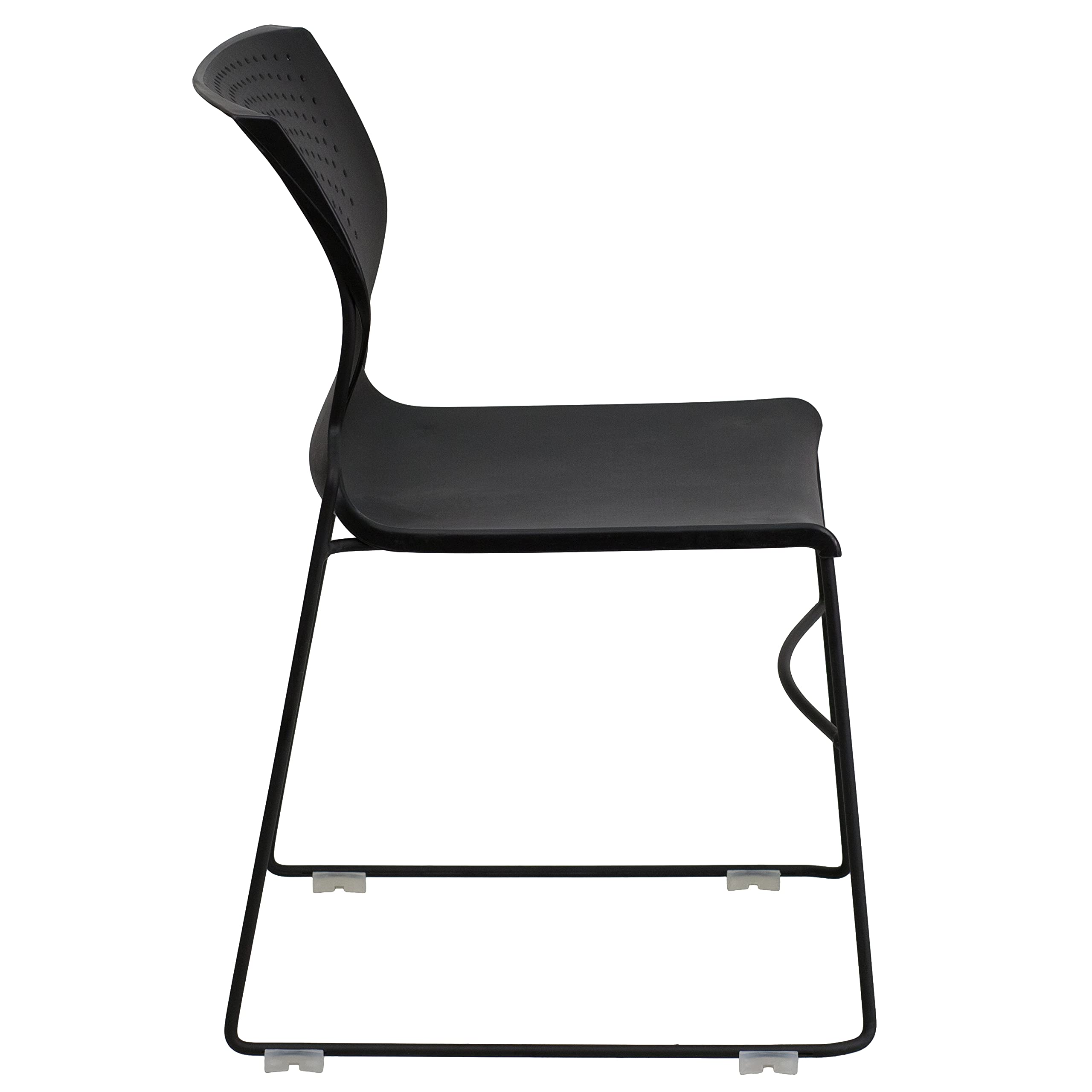 5-Pack Heavy Duty Black Stacking Chairs - 661 lb Capacity, Full Back Support & Durable Steel Frame - Perfect for Events, Banquets, Classrooms & Office Use