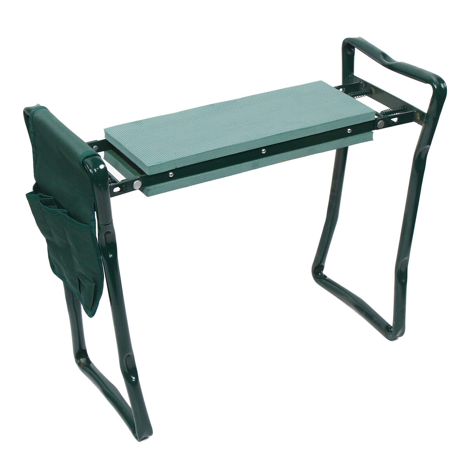 **Foldable Garden Kneeling Cushion & Seat with Soft Foam Pad & Tool Kit – Portable Gardening Stool for Kneeling, Planting, Weeding & Fishing – Comfortable Outdoor Kneeler for Home, Yard & Camping (Green)**