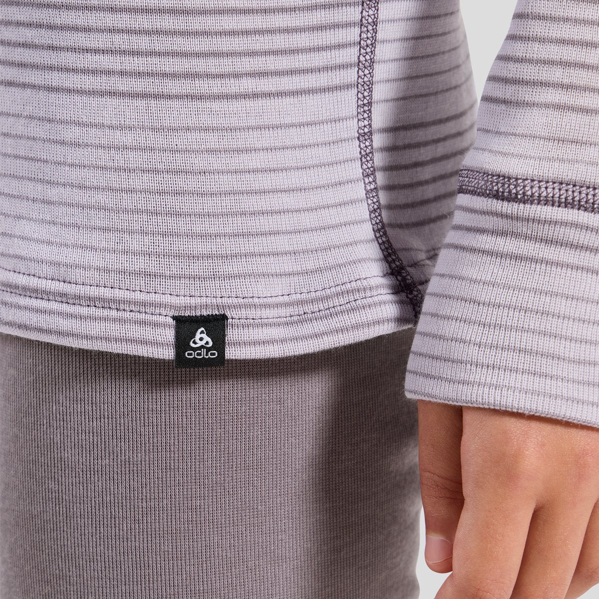 Odlo Kids Thermal Base Layer Set - Misty Lilac & Grey | Warm Winter Underwear for Boys & Girls | Perfect for Skiing, Snowboarding & Outdoor Activities