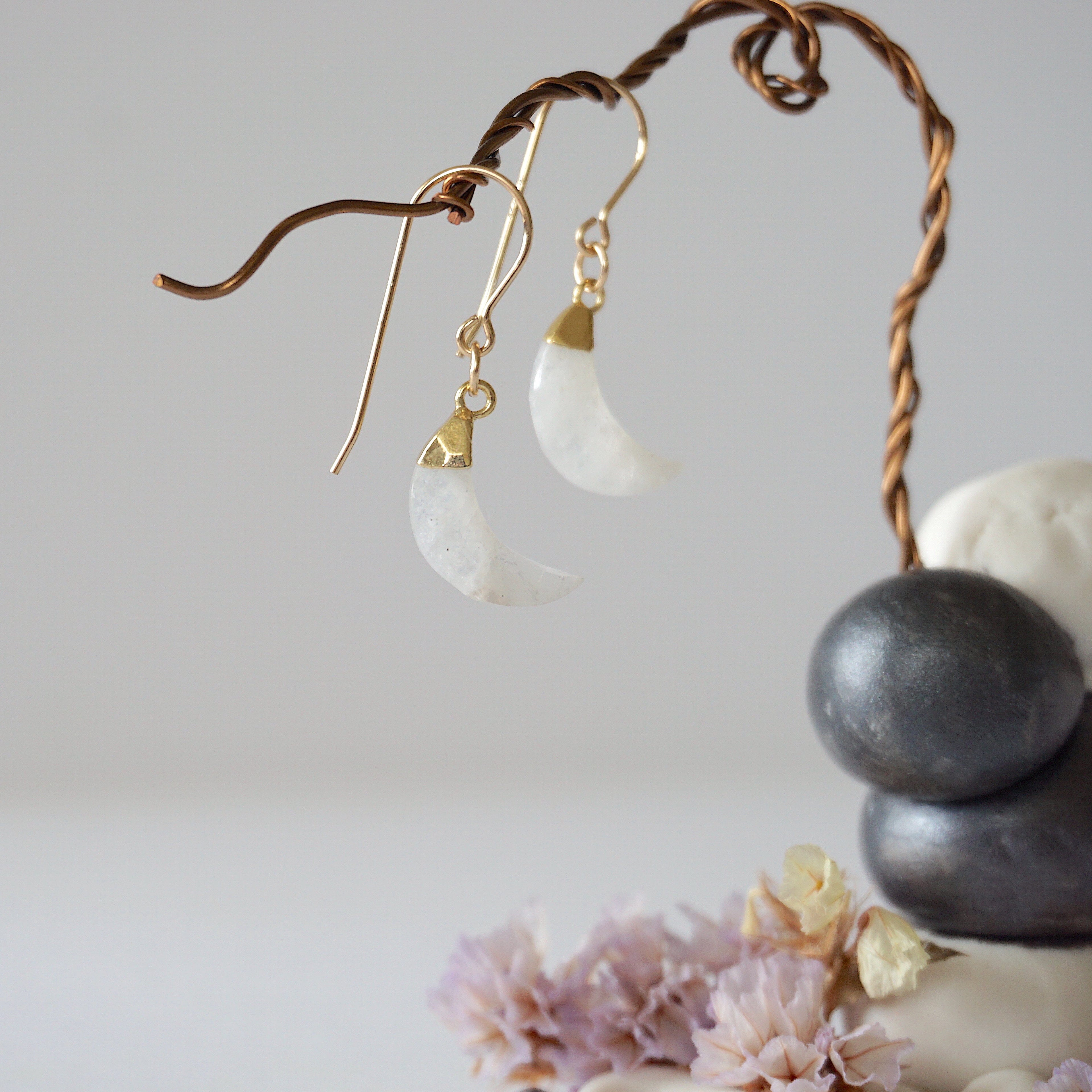 Rainbow Moonstone Drop Earrings - 14K Gold Filled Dangle Earrings for Women | Perfect for Weddings, Parties & Everyday Elegance