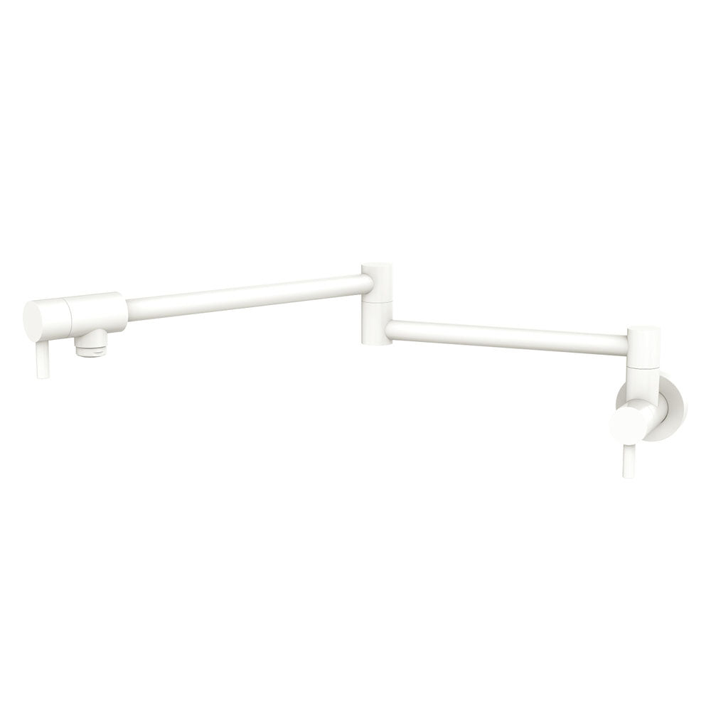 Fienza 228120MW Kaya Pot Filler Faucet - Matte White Finish - Wall Mounted Kitchen Sink Faucet for Easy Pot Filling - Perfect for Cooking, Baking & Large Pots