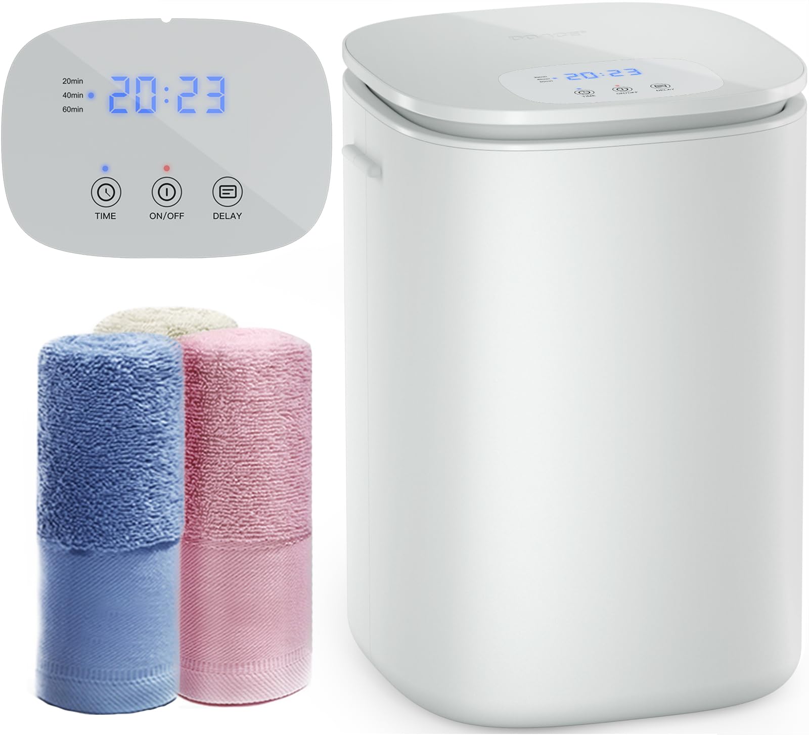 DOACE Upgraded 26L Large Towel Warmer Bucket with Auto Keep Warm - Adjustable Heating Timer (20/40/60 Min) & 24-Hour Delay Function - Perfect for Bathroom Spa, Salon, Baby Care & Christmas Gifts