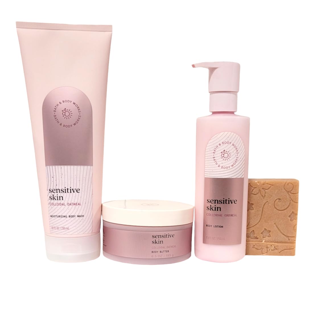 Sensitive Skin Colloidal Oatmeal Bath & Body Gift Set - Full Size Moisturizing Body Wash, Lotion & Butter with Rosebud Ranch Goat Milk Soap Sample - Perfect for Dry Skin Care & Daily Hydration Routine