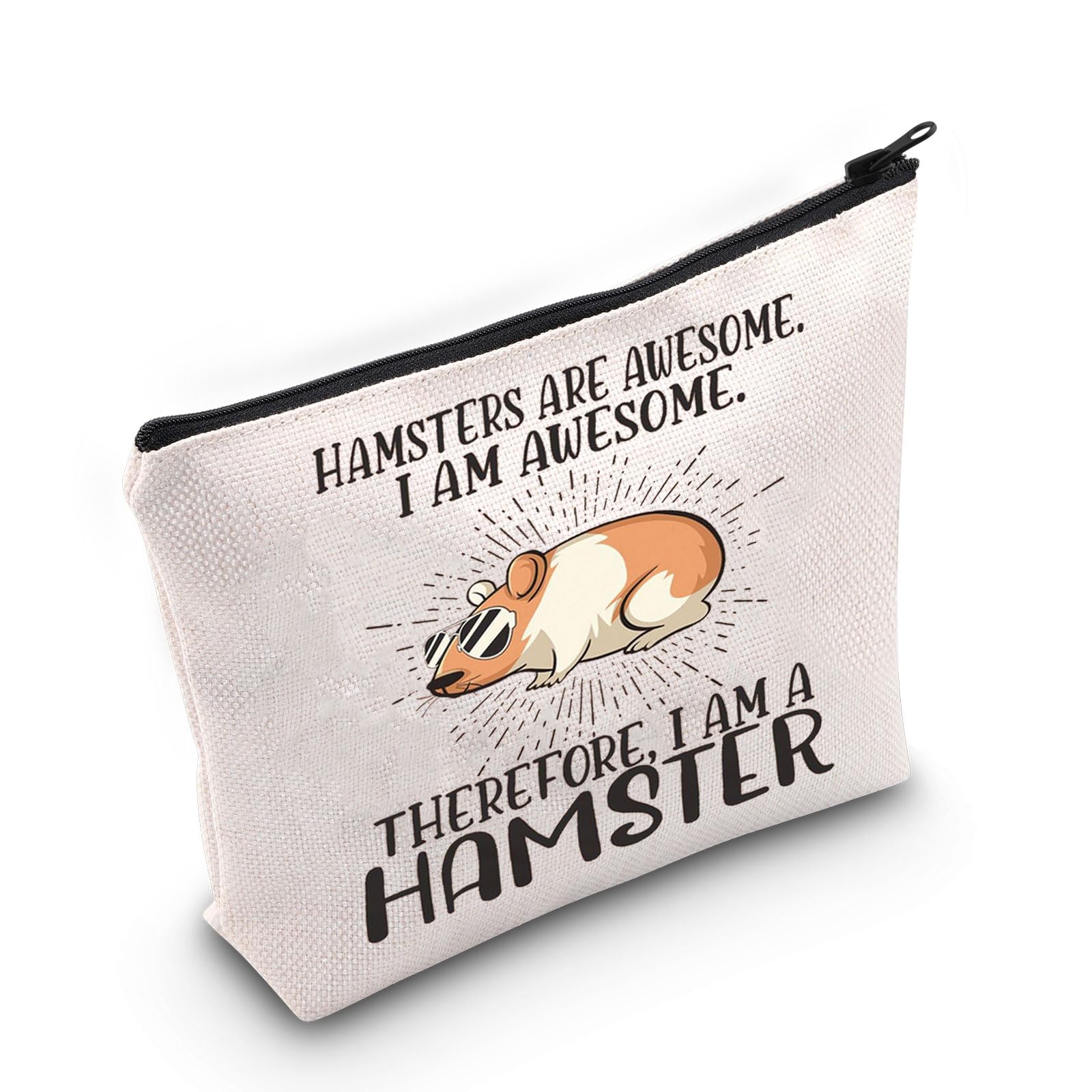 LEVLO Cute Hamster Print Makeup Bag - Waterproof Cosmetic Pouch for Hamster Lovers | Perfect Gift for Pet Owners, Travel & Daily Use (Hamsters Are Awesome Design)