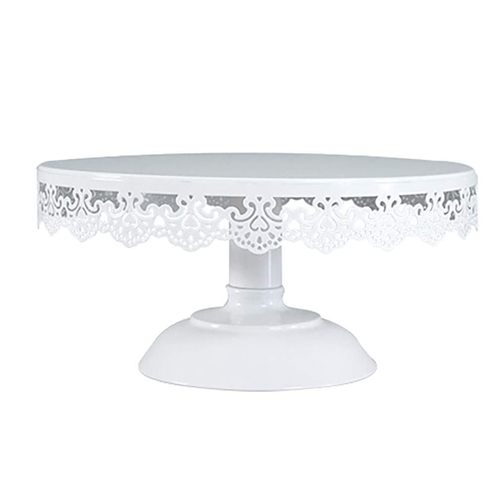 LUOZZY 12 Inch Round Iron Cake Stand - Elegant Birthday & Wedding Cake Display Holder for Dessert Table Decor, Party Serving Tray