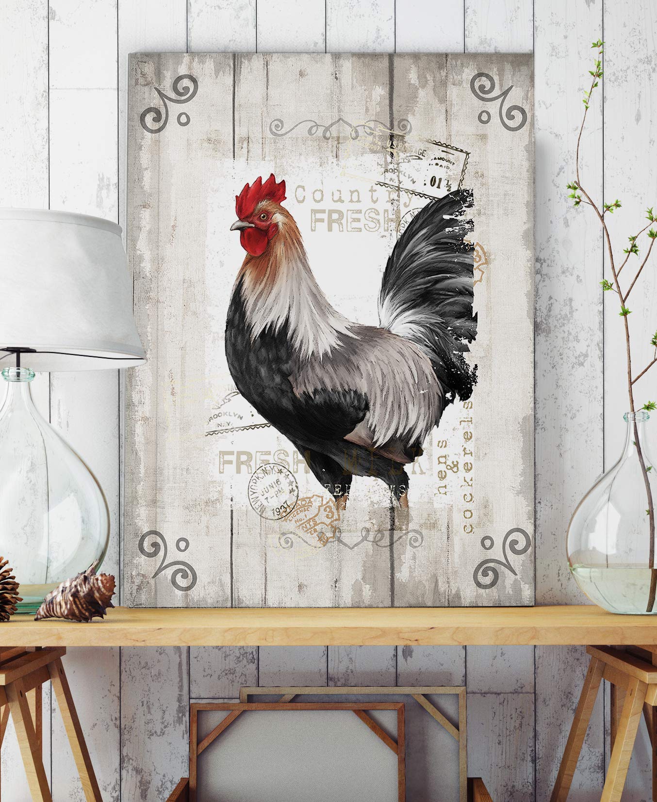 Wexford Home Country Fresh Gallery Wrapped Canvas Wall Art - Farmhouse Decor for Living Room, Bedroom & Office - Ready to Hang Home Decor