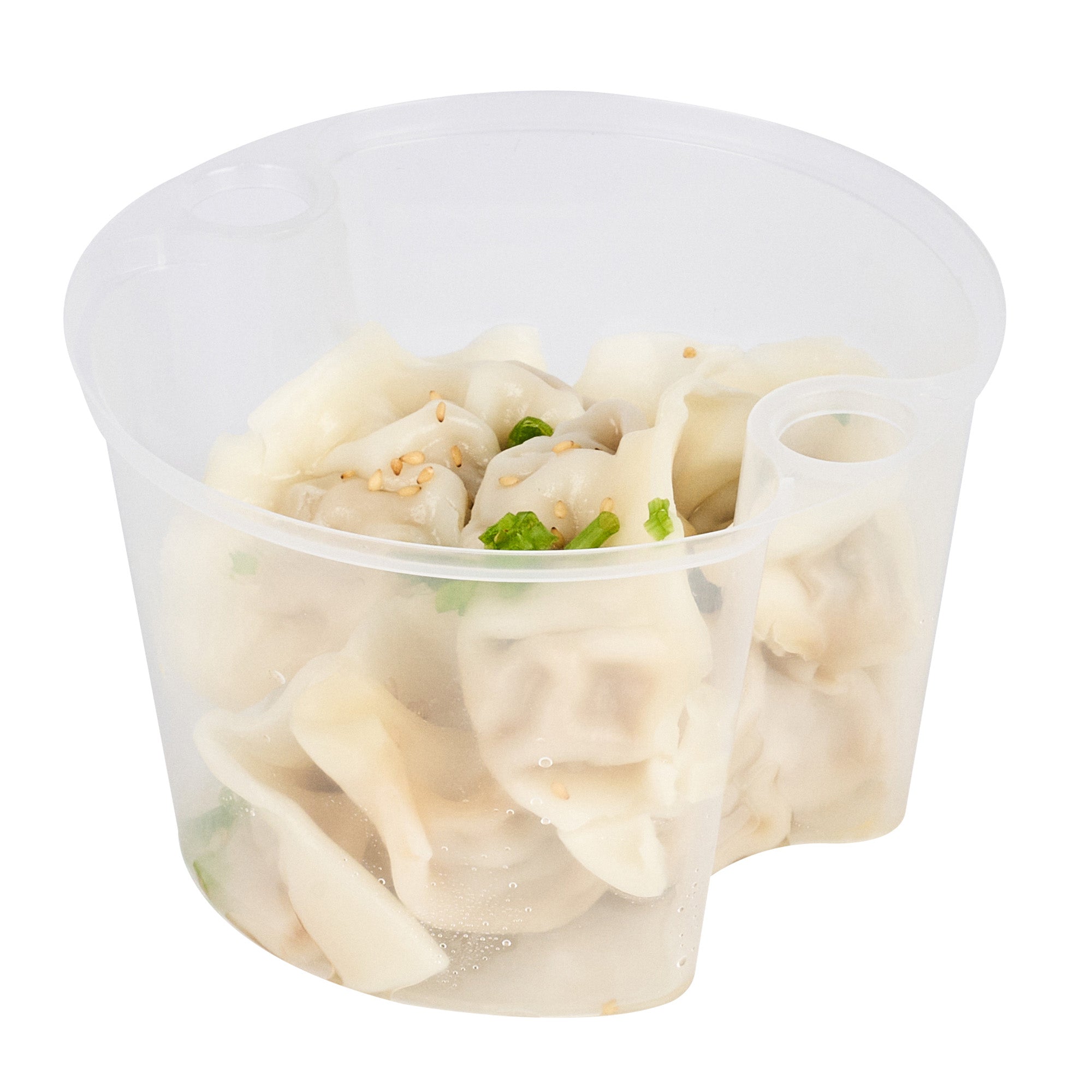 20 oz Round Clear Plastic Soup Container Insert - Fits 32/40/48 oz Containers, Microwave Safe (100-Pack) - Perfect for Takeout, Catering & Food Storage