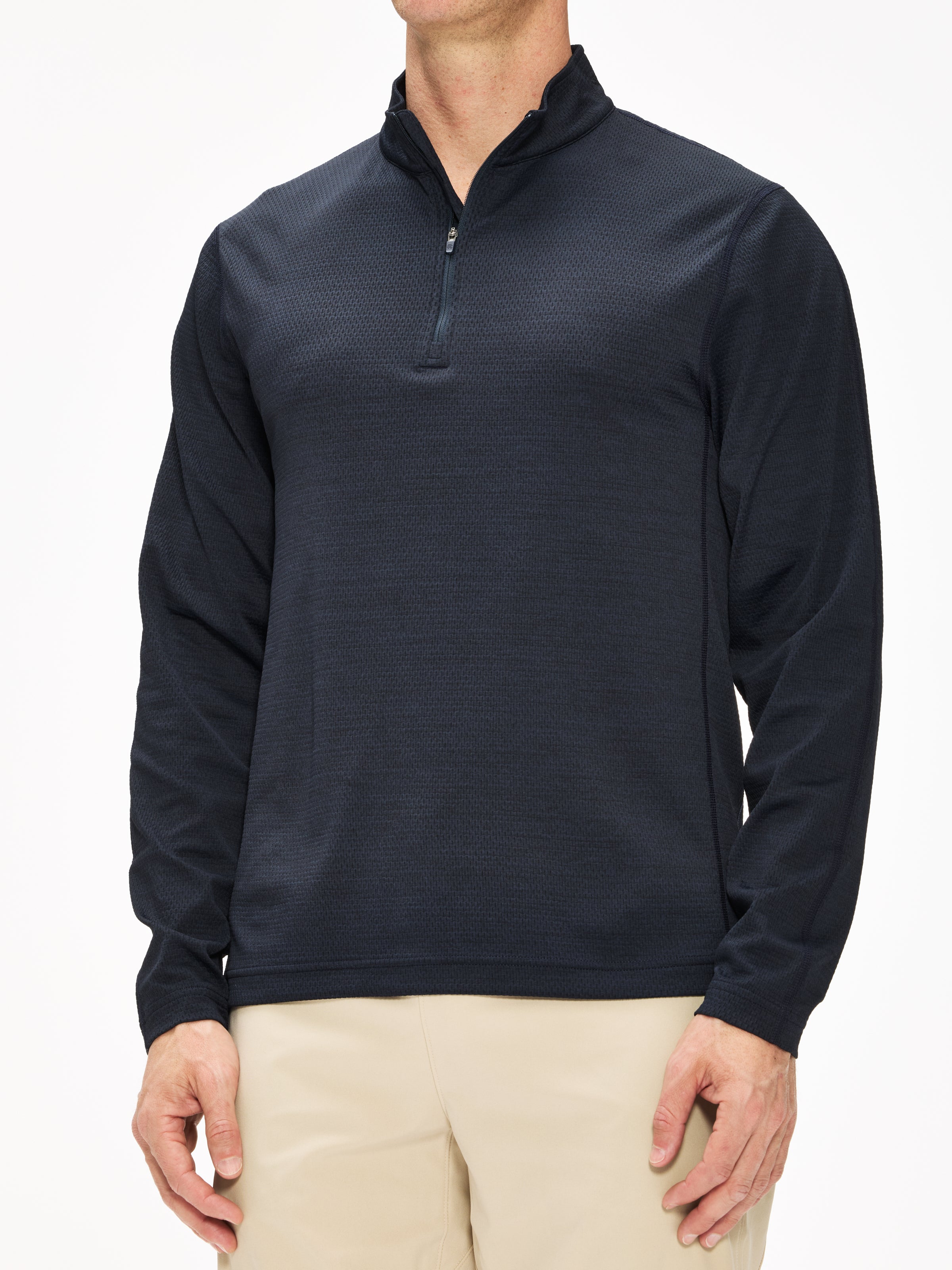 Reigning Champ Solotex Mesh Tiebreak Quarter Zip Pullover - Lightweight Breathable Men's Tennis Top for Training & Casual Wear